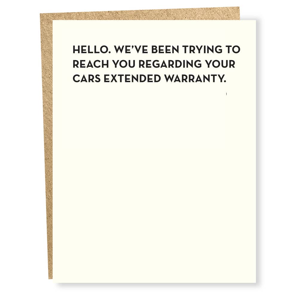 Extended Warranty Card