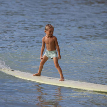 Boy's Palm Green Gingham Boardie