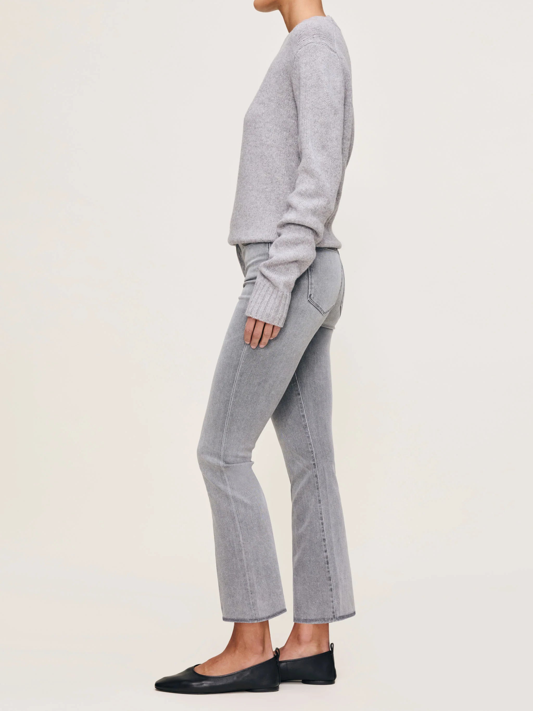 Bridget Boot High Rise Instasculp Crop Jeans - Grey Cove