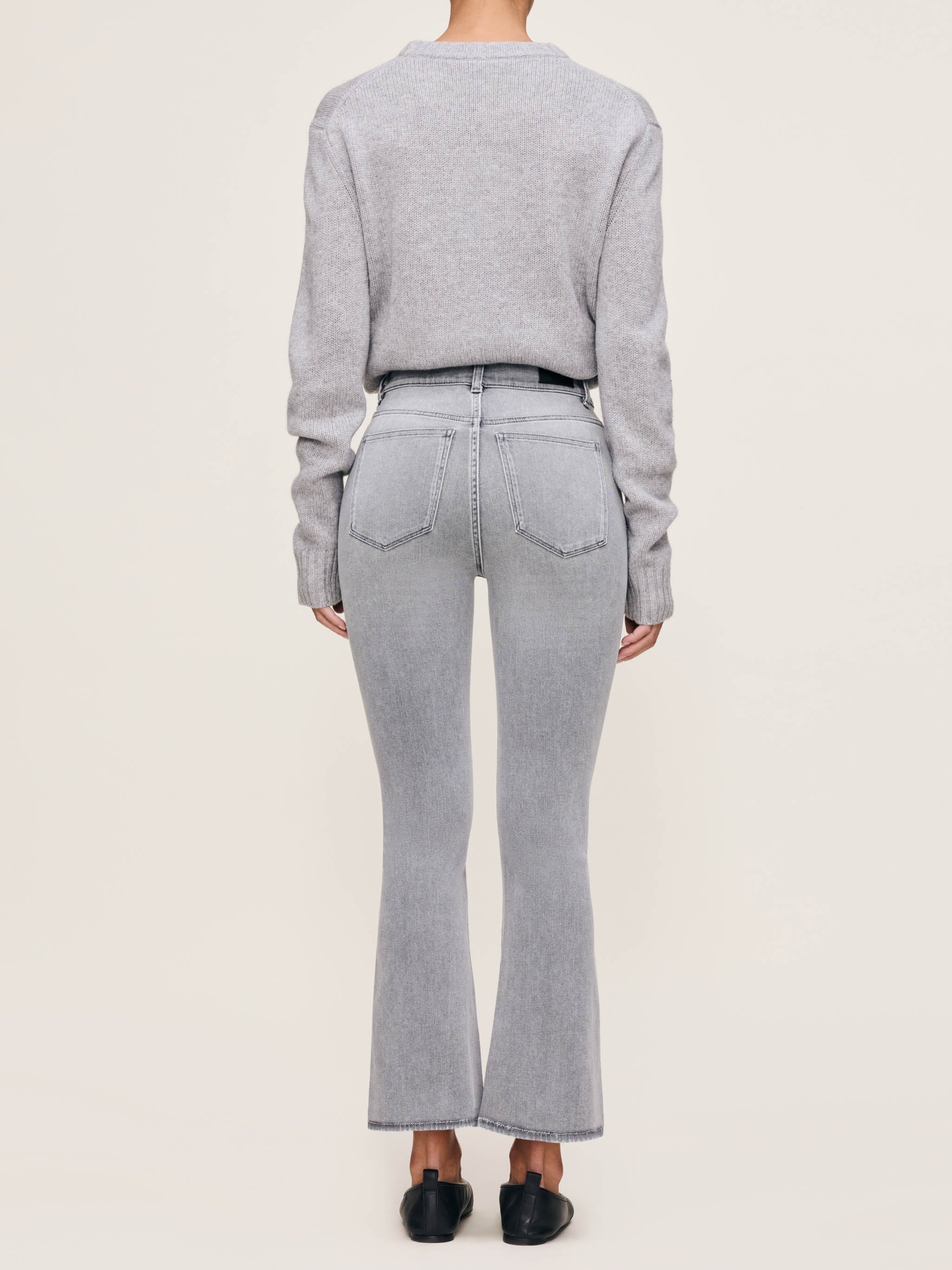 Bridget Boot High Rise Instasculp Crop Jeans - Grey Cove