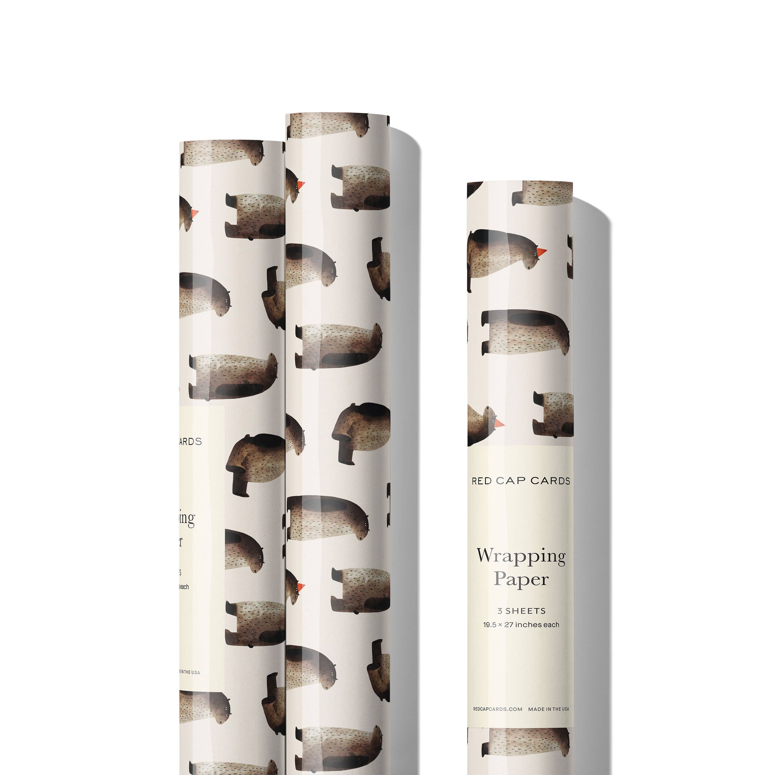 Wrapping Paper 3 Sheet Roll - Party Bear