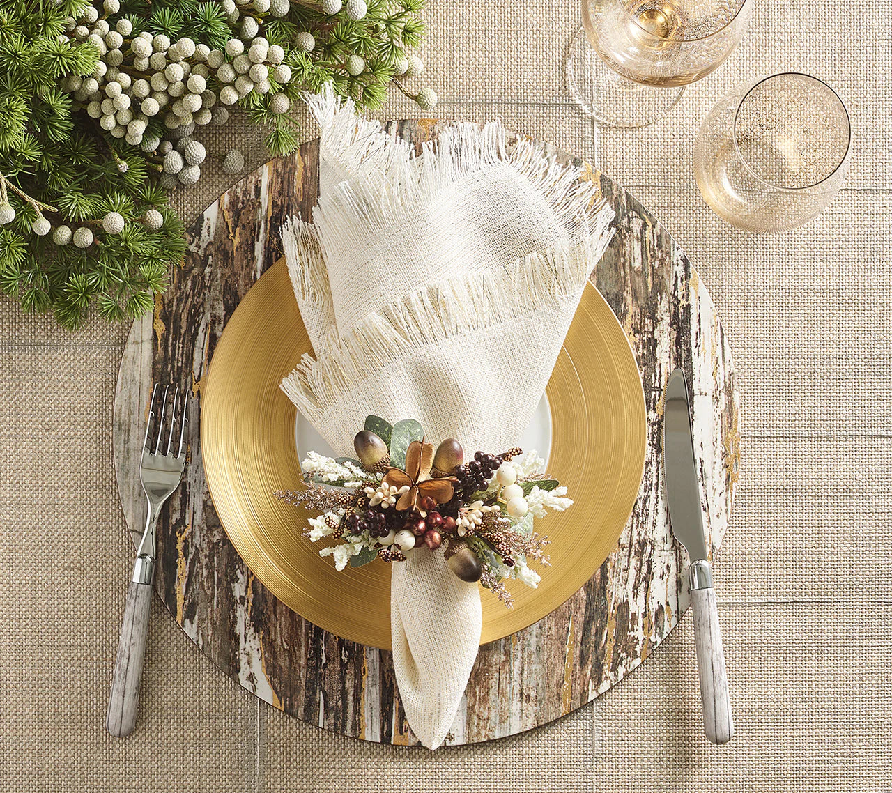Wildwood Napkin Ring Set/4 - Multi