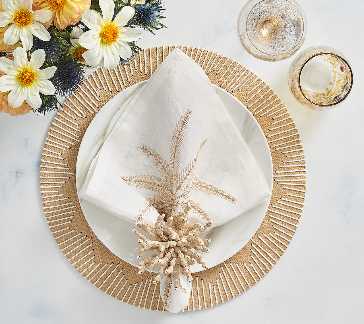 Dream Weaver Placemat Set/4 - Natural & White