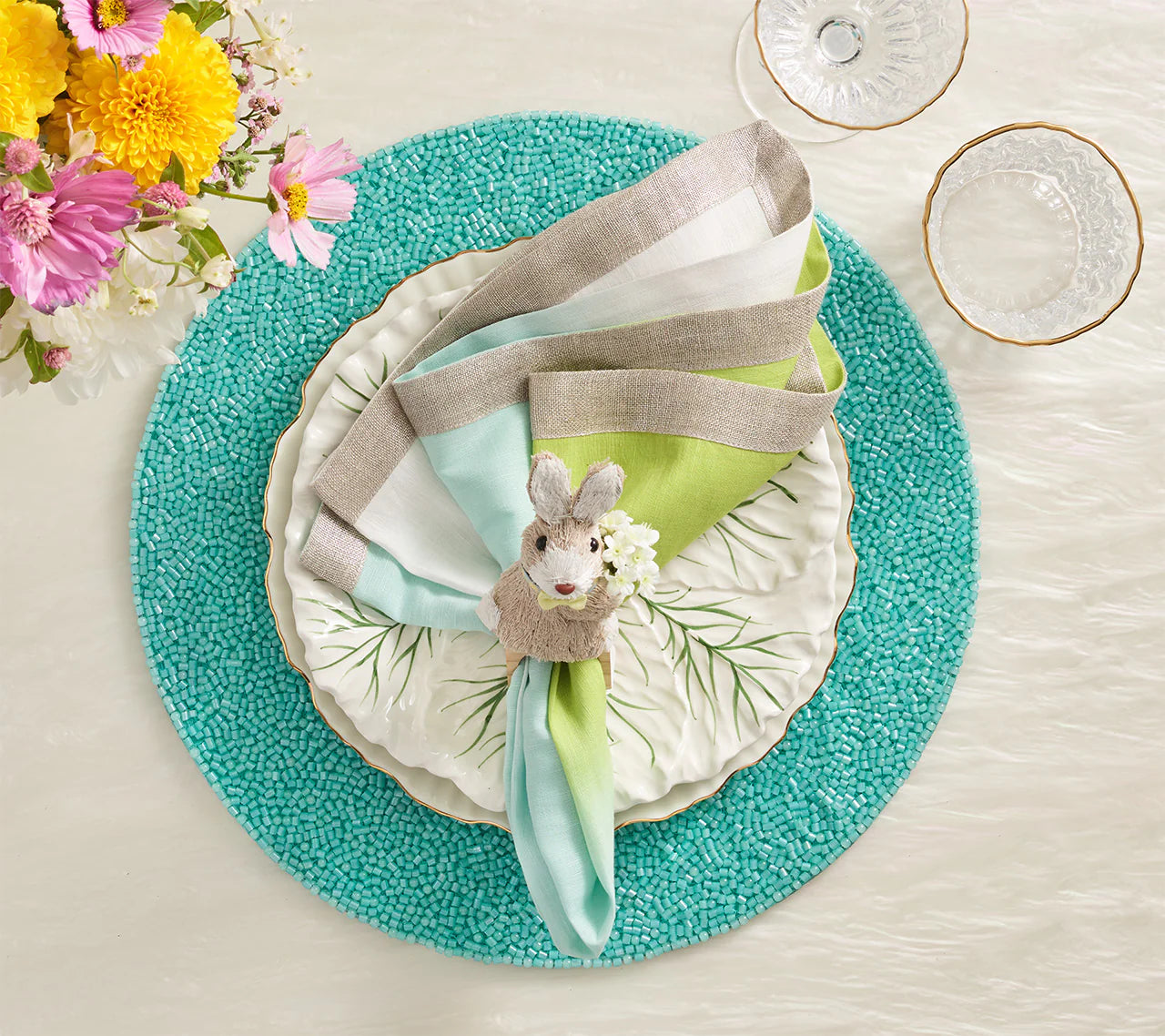 Dip Dye Napkin Set/4 - Blue & Green