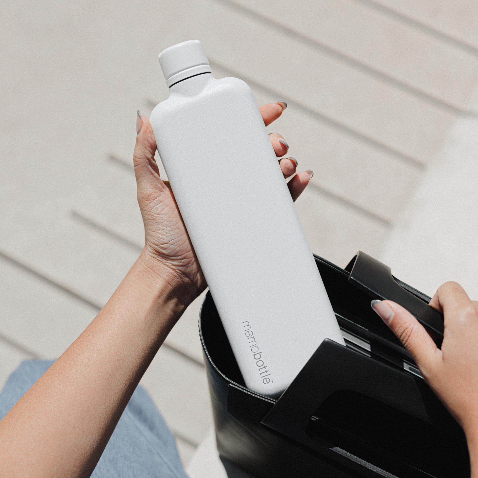 Slim Membottle - White Stainless Steel