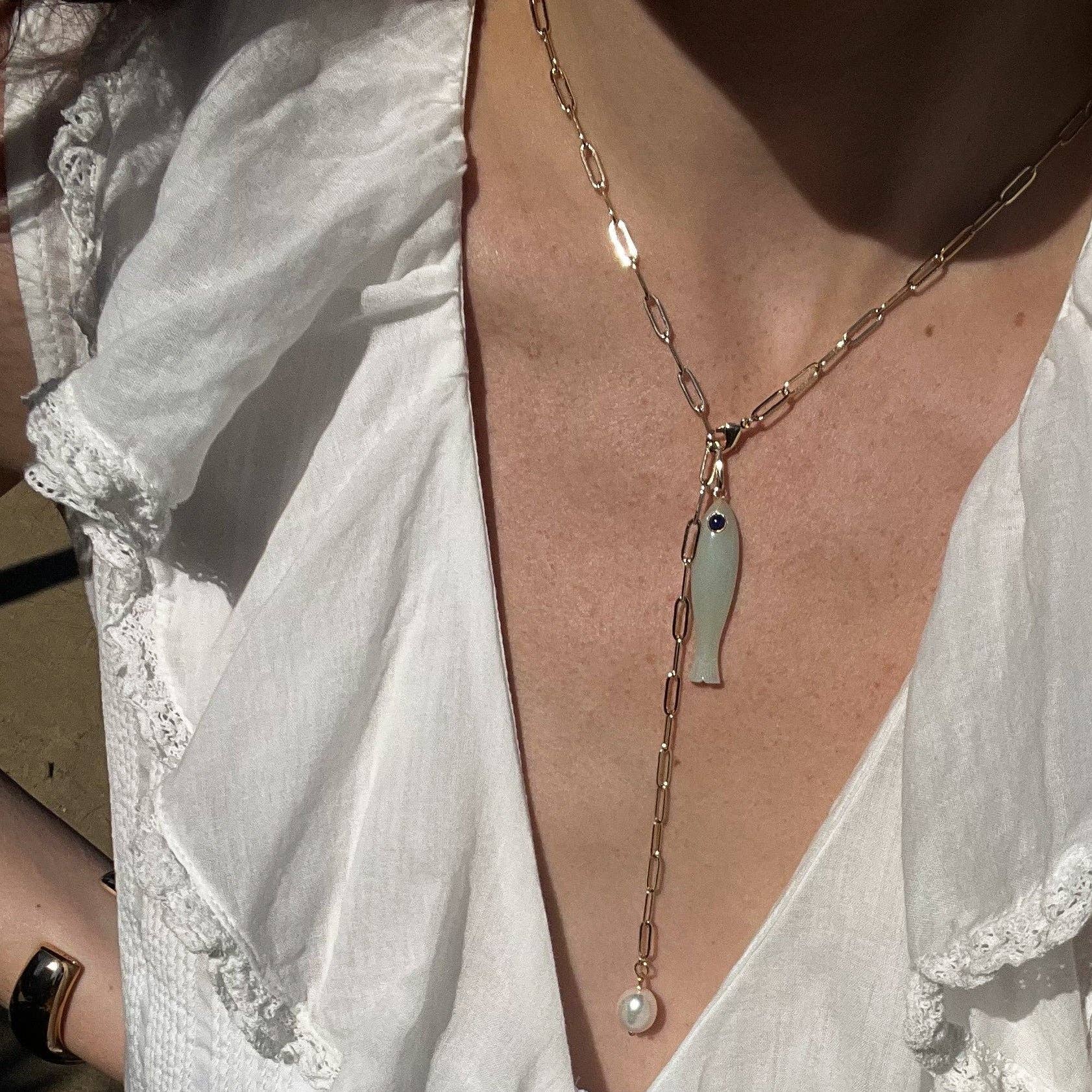 Fortuna Amazonite Lariat Necklace