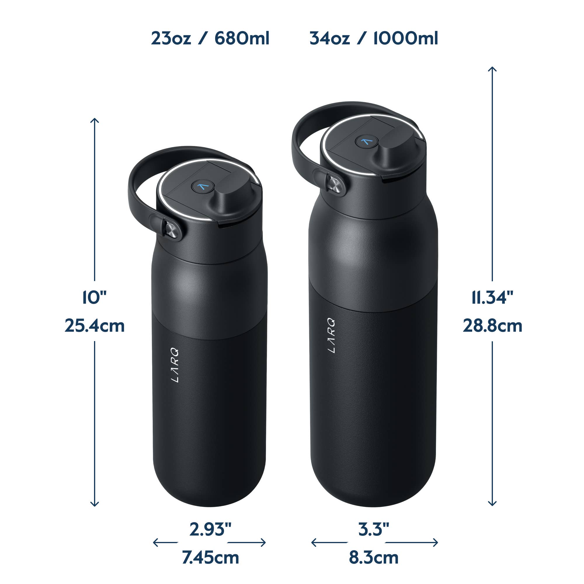 PureVis2 Smart Water Bottle 34oz - Obsidian Black