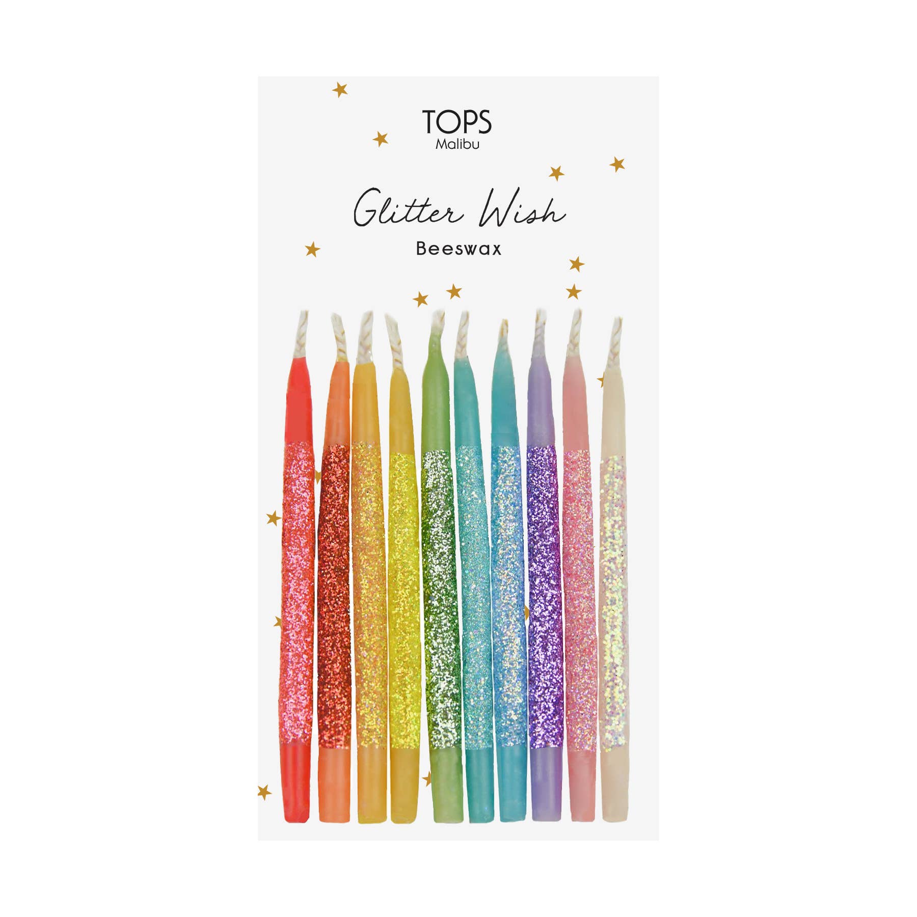 Glitter Wish 3" Candles - Rainbow