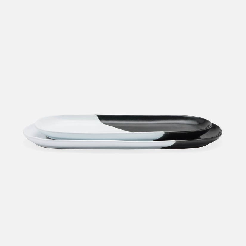 Landen Serving Platter Set/2 - Black & White