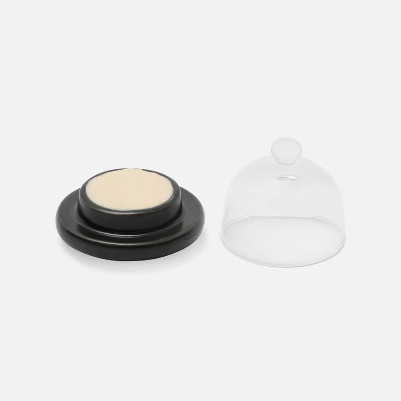 Marcus Black Glaze Round Butter Dish