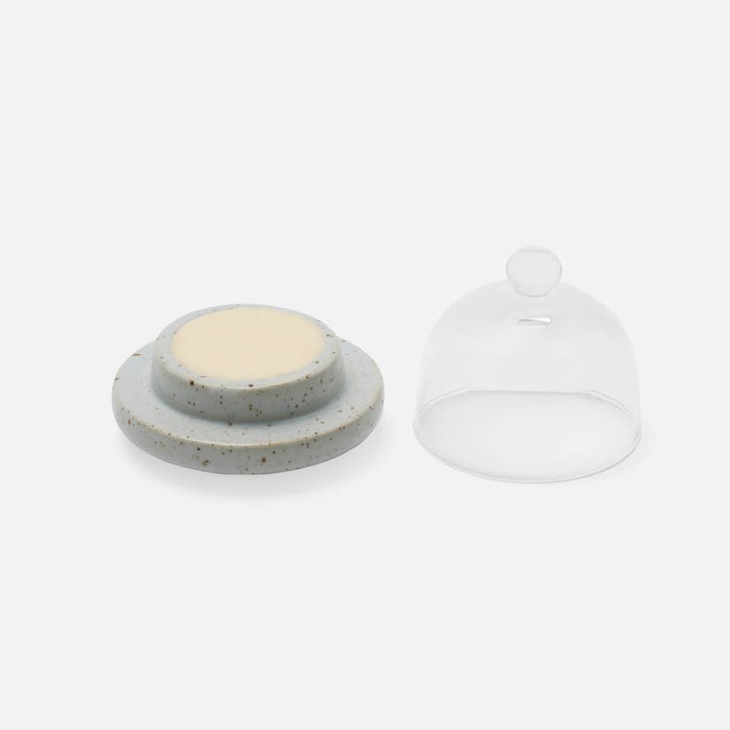 Marcus White Salt Glaze Round Butter Dish