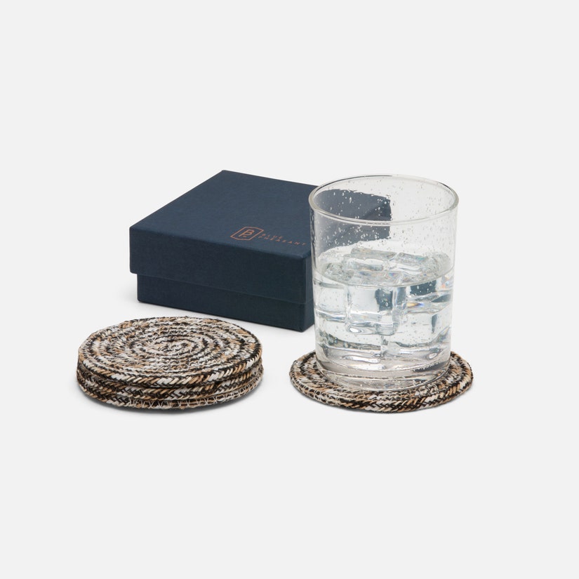 Atticus Jute Coasters Boxed Set of 4 - Espresso Jute
