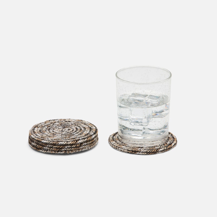 Atticus Jute Coasters Boxed Set of 4 - Espresso Jute