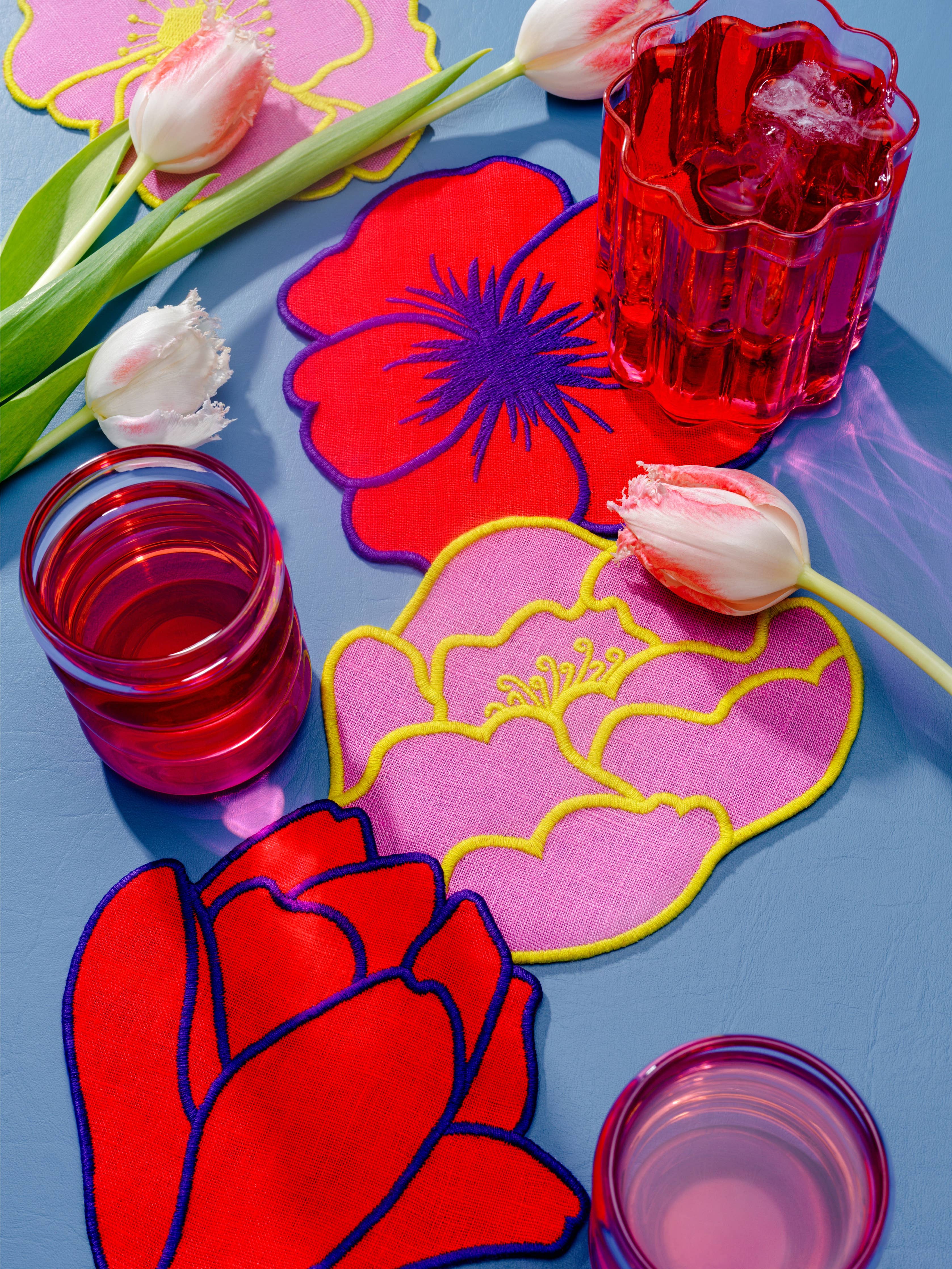 Cocktail Napkins Set Of 4 - Flower