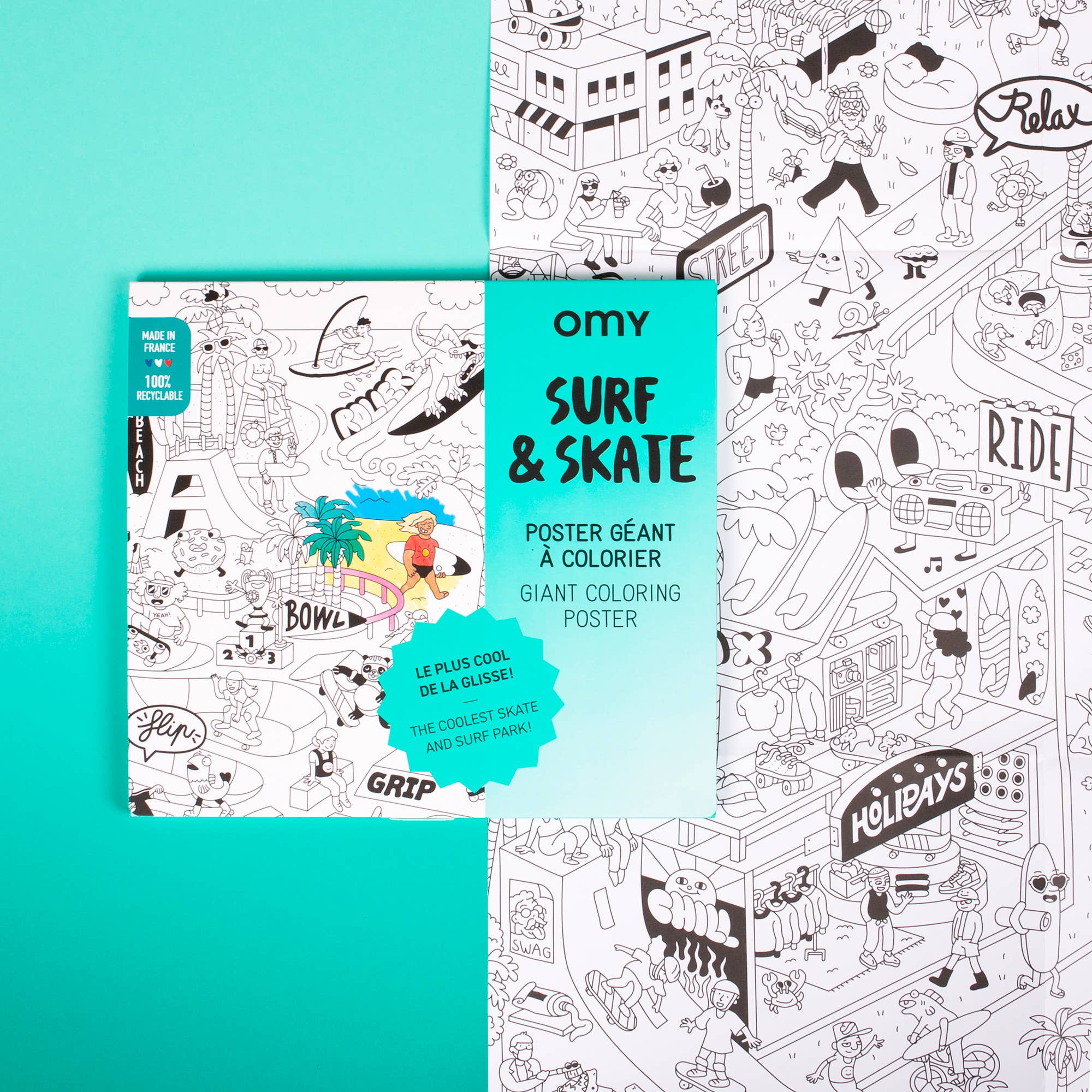 Giant Coloring Poster - Surf & Skate
