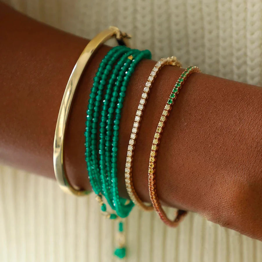 Green Onyx Wrap Bracelet - Necklace