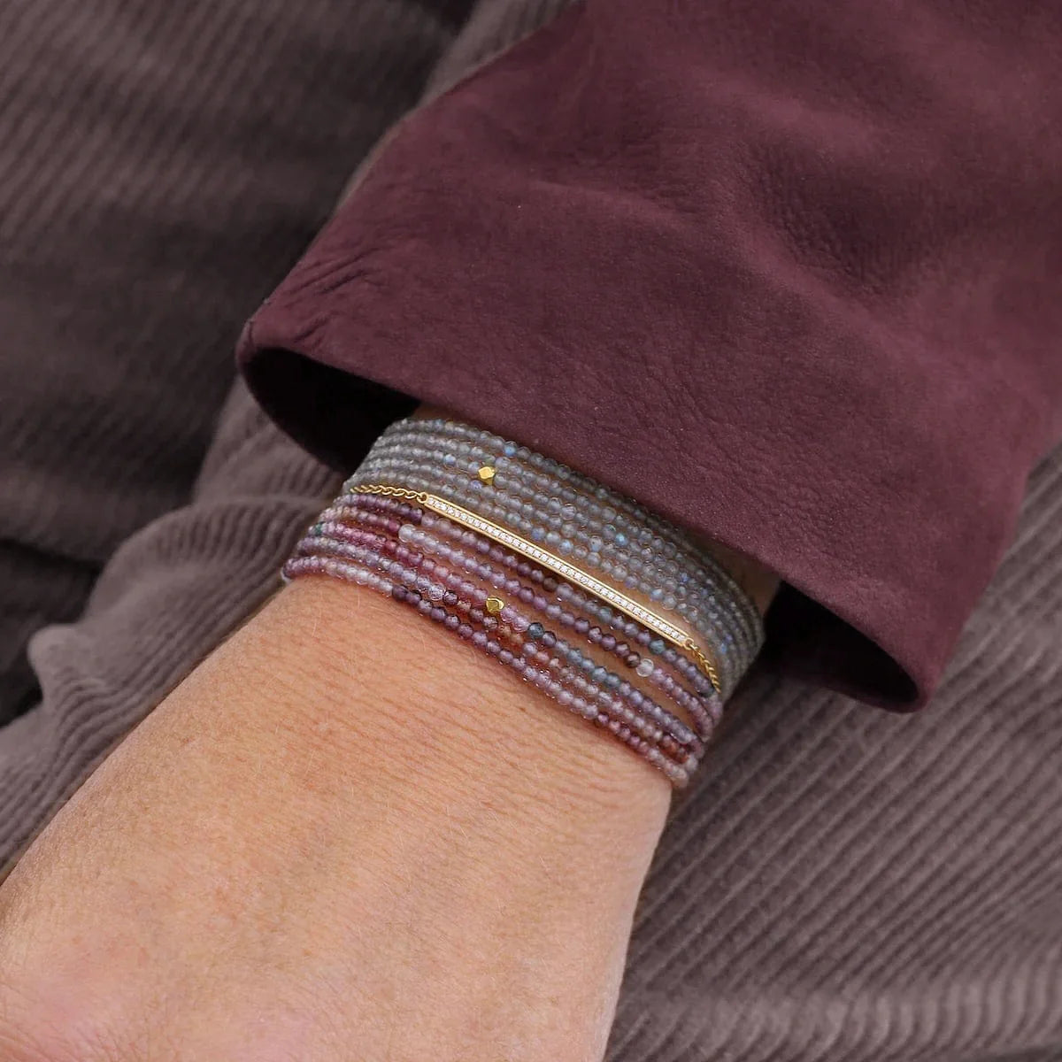 Labradorite Gemstone Wrap Bracelet - Necklace