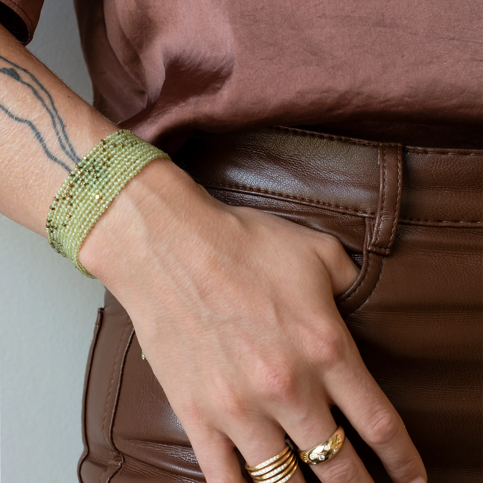 Peridot Wrap Bracelet - Necklace