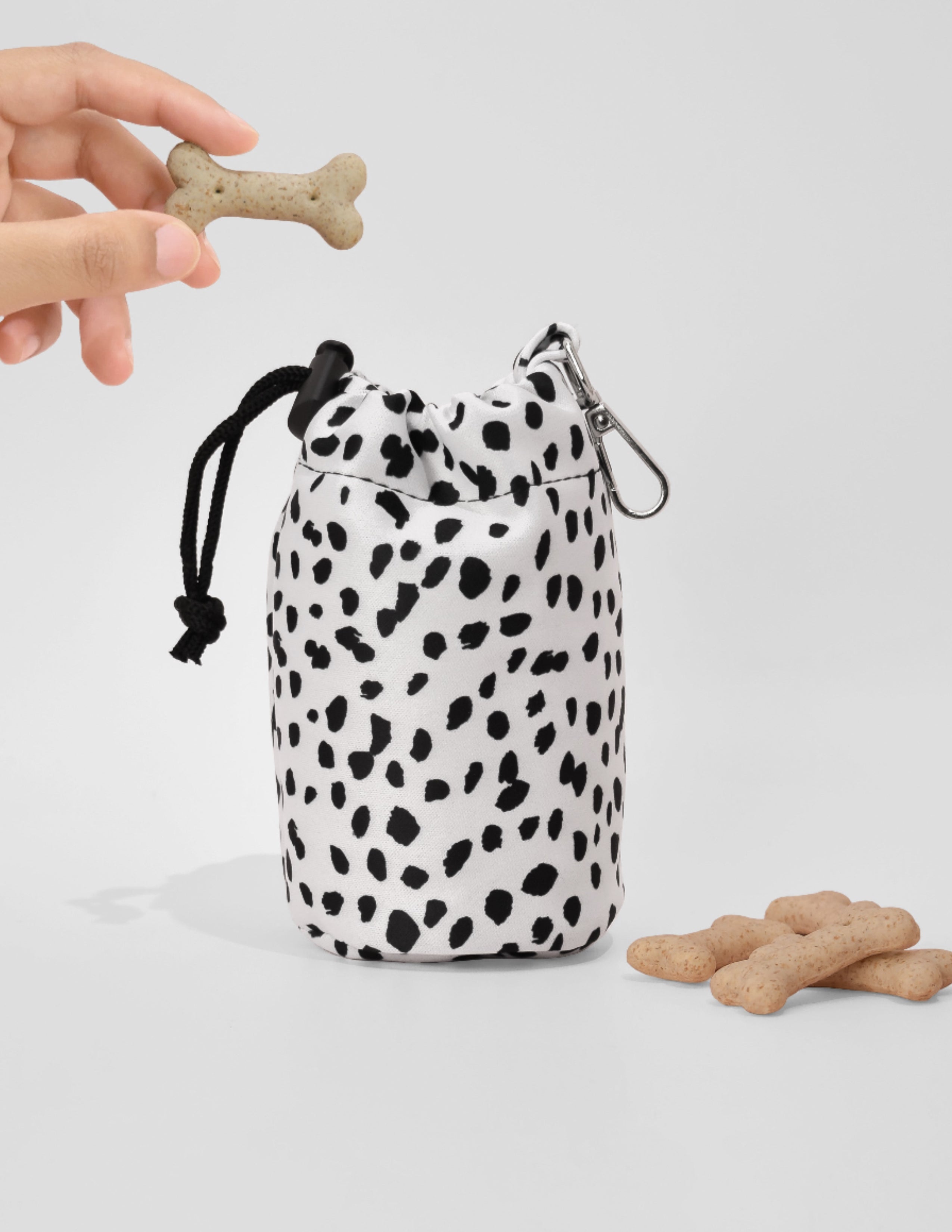 Drawstring Treat Pouch - Monochrome Spots