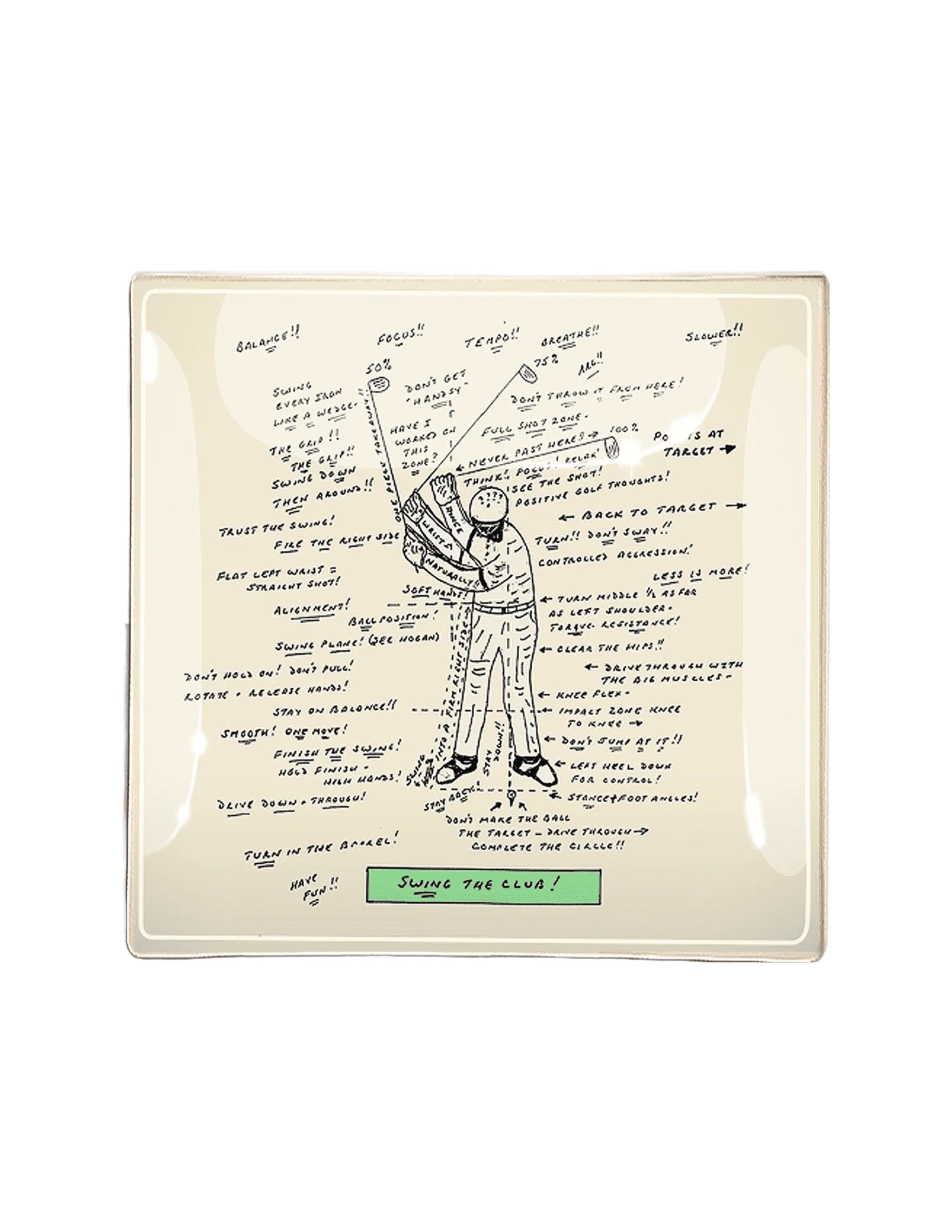 Swing the Club Decoupage Glass Tray