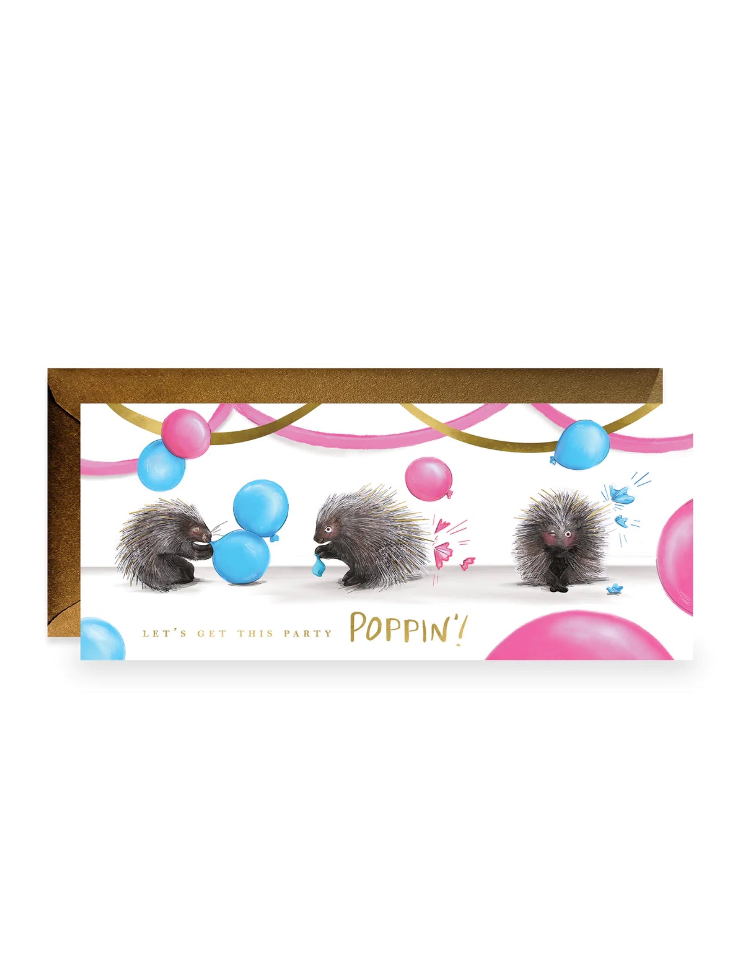 Poppin' Porcupine Birthday Card