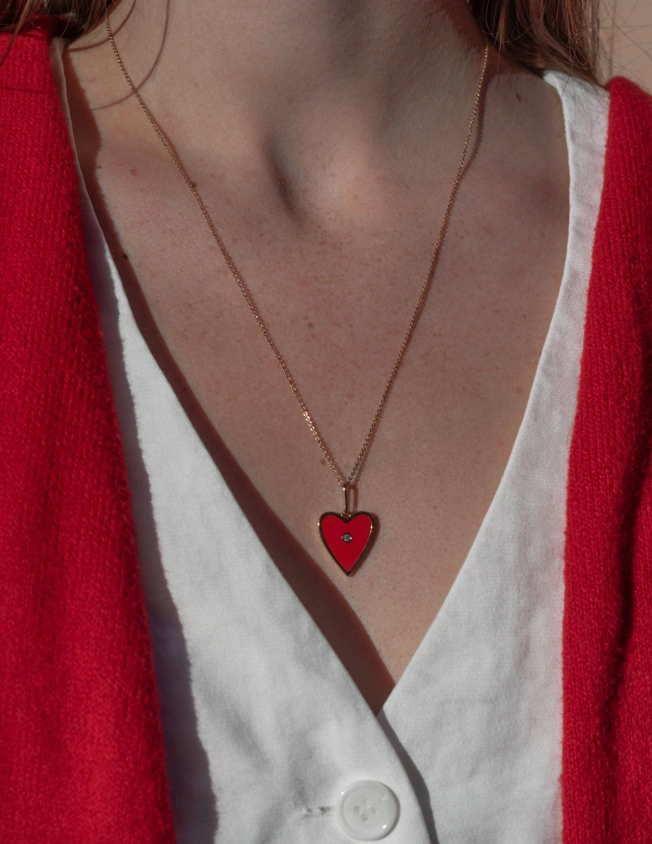 Amaya Red Enamel Necklace