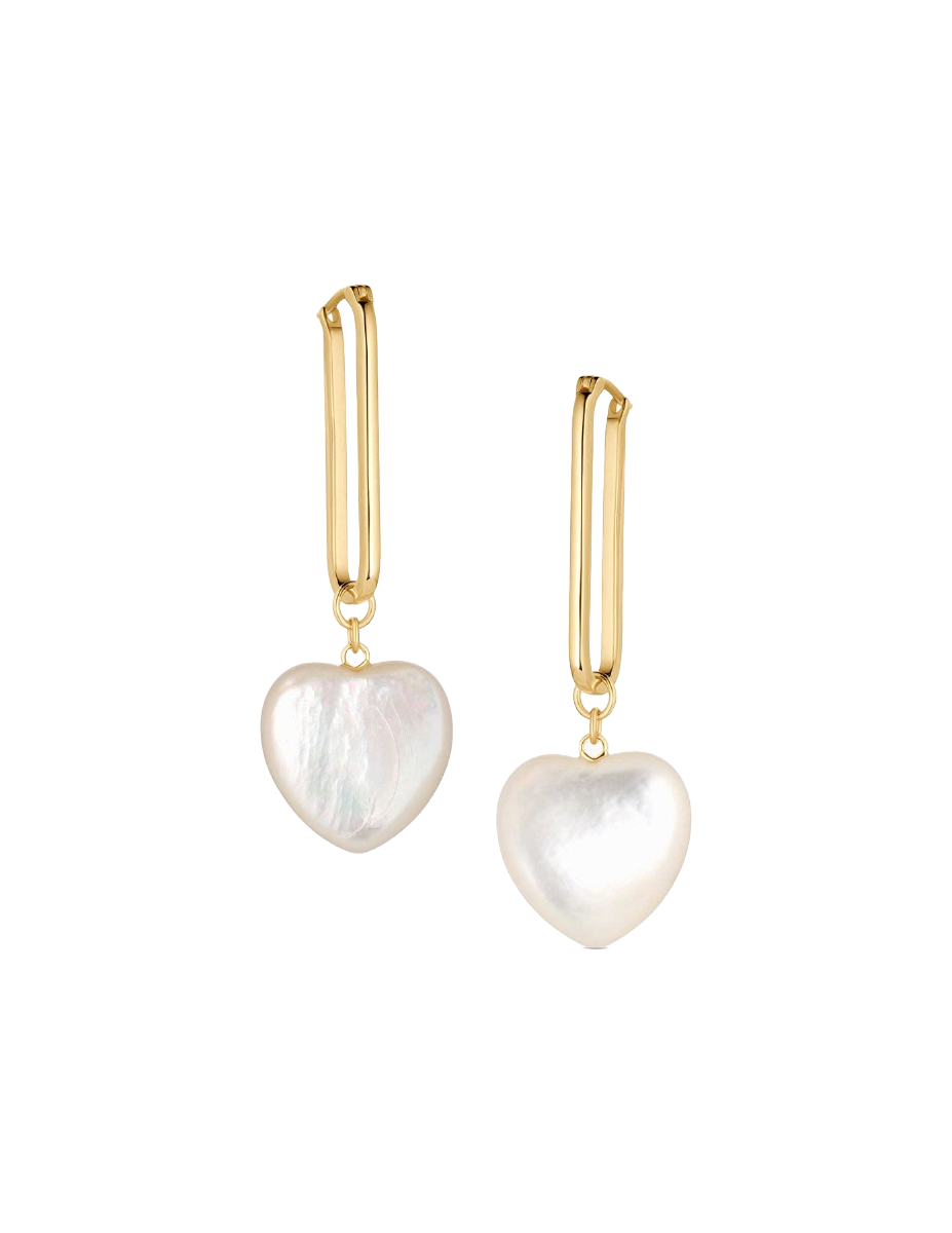 Gemma Mother of Pearl Heart Earrings