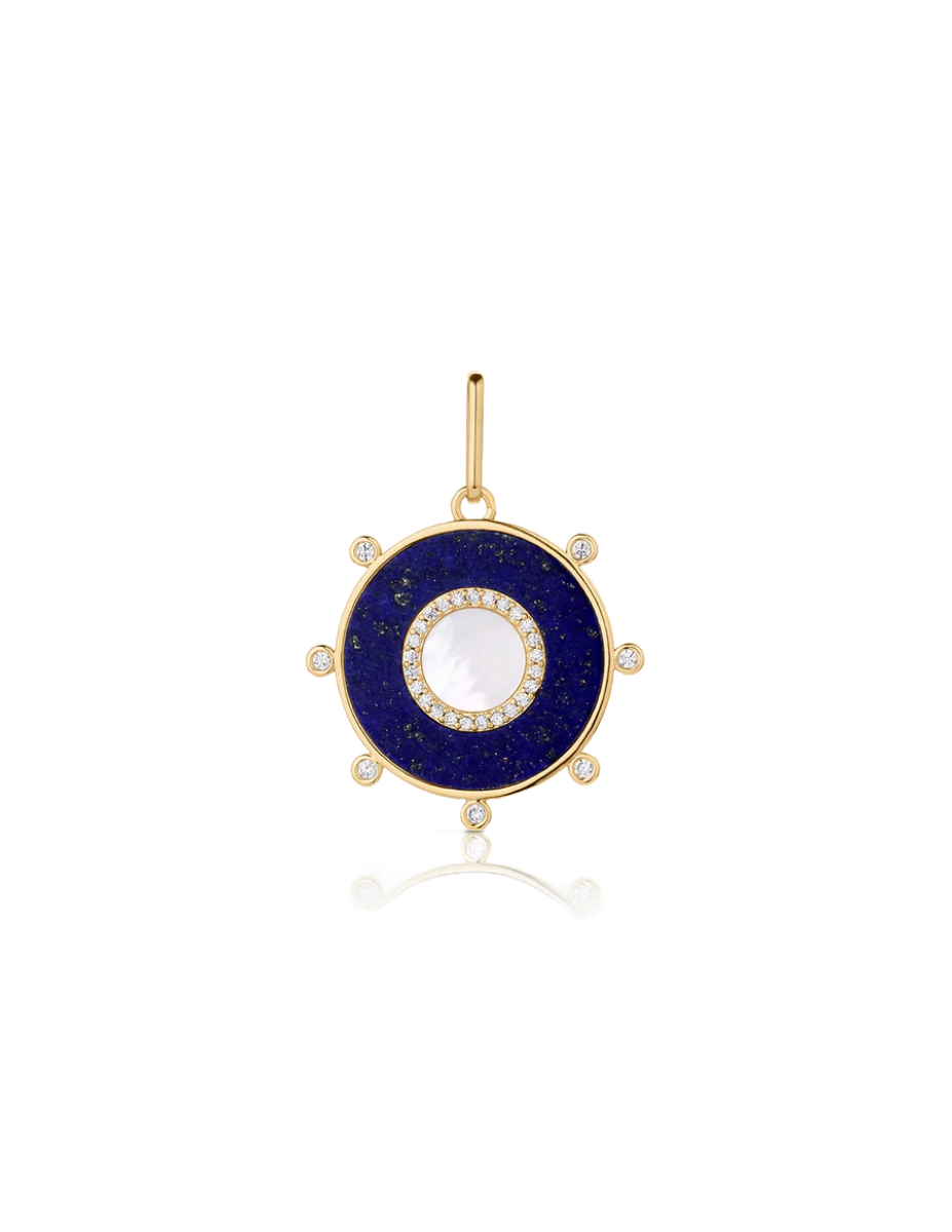 Soleil Lapis and Mother Of Pearl Charm