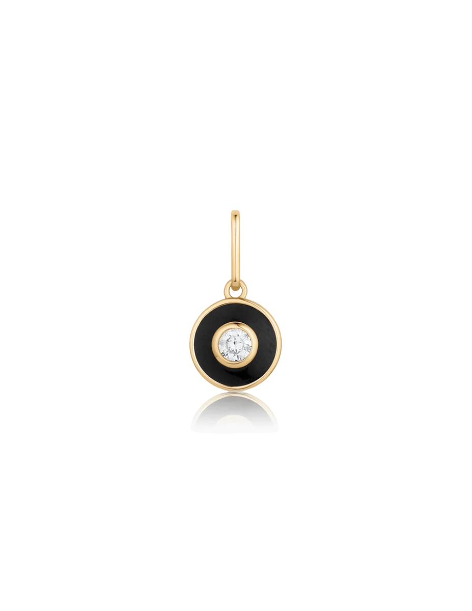 Olivet Black Enamel Charm