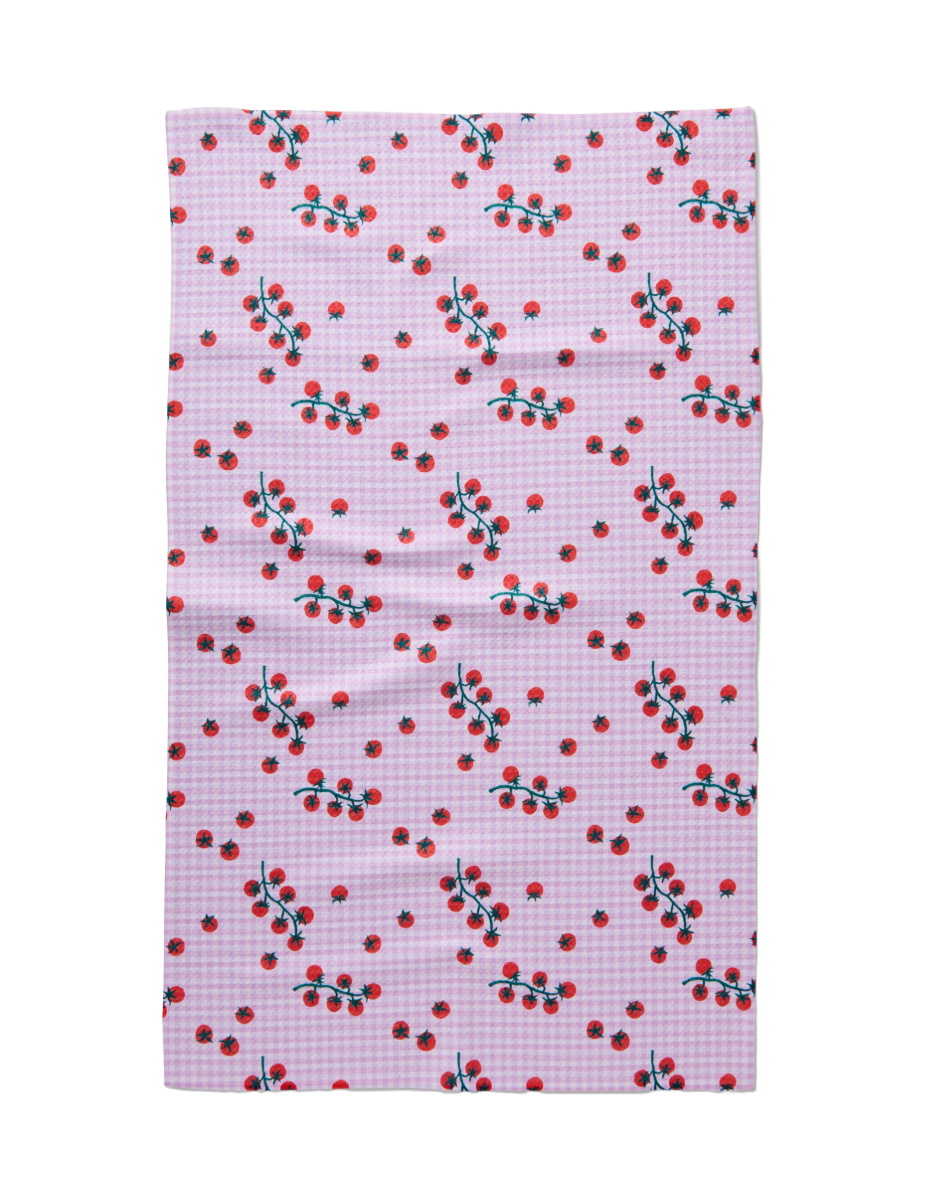 Microfiber Kitchen Tea Towel - Tomato Gingham