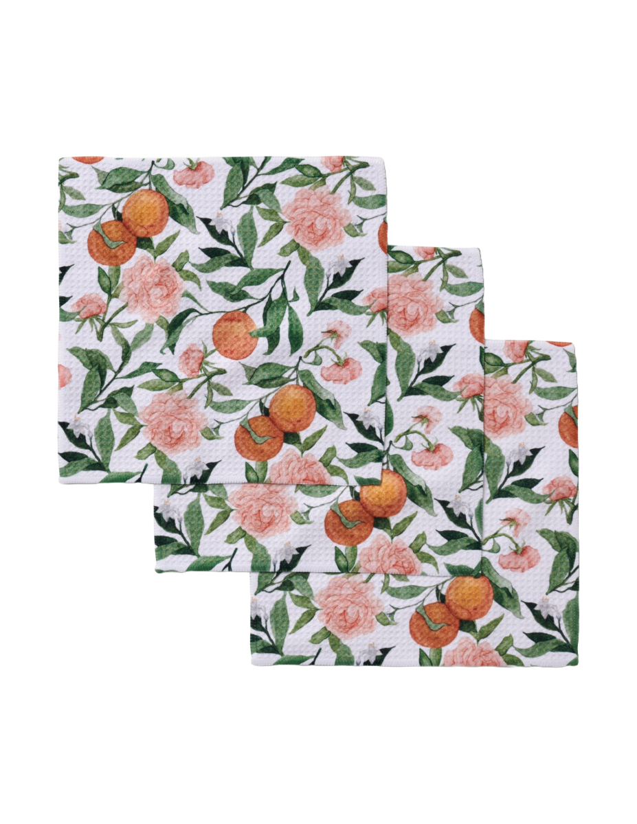 Microfiber Dishcloth Set of 3 - Peony For Your Thoughts