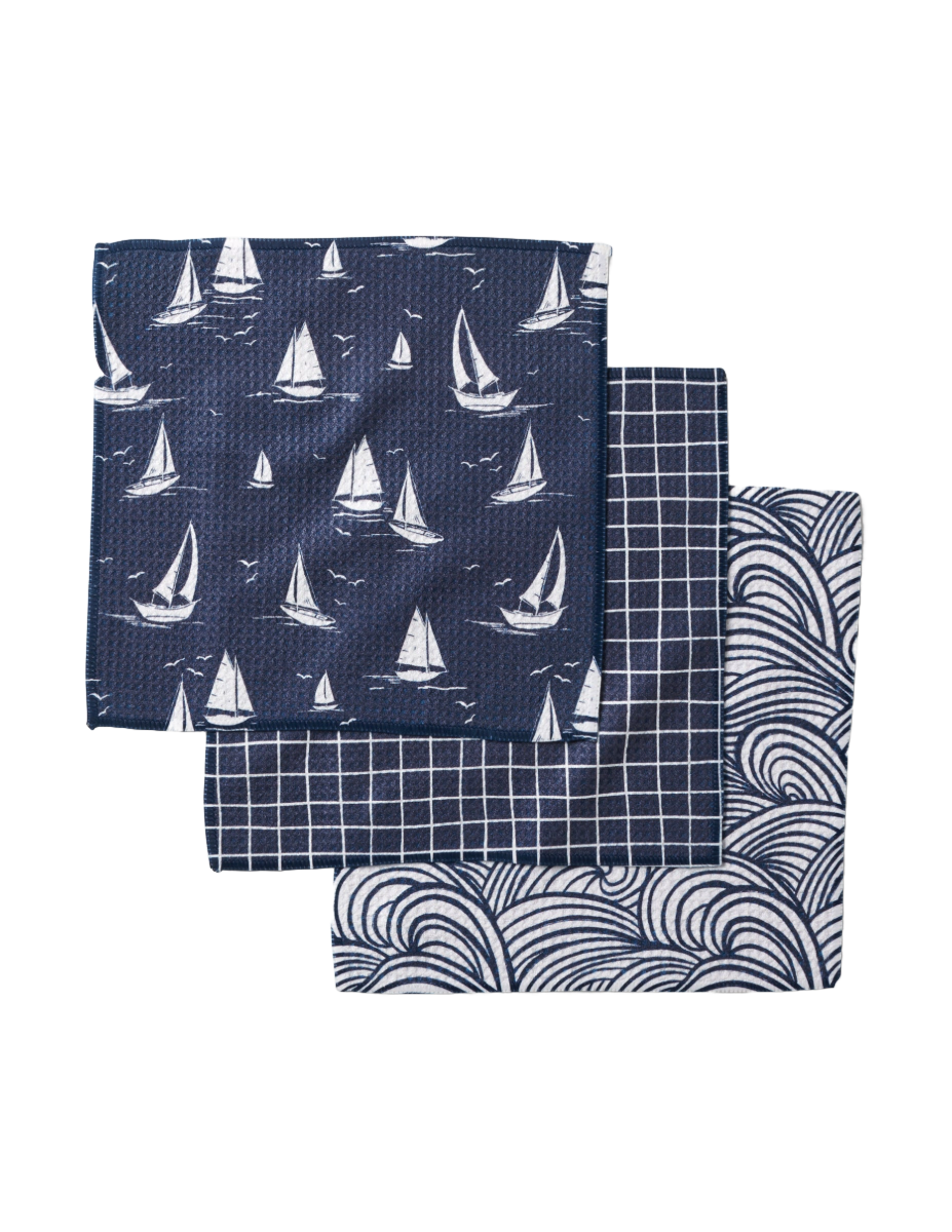 Microfiber Dishcloth Set of 3 - Coastal Day