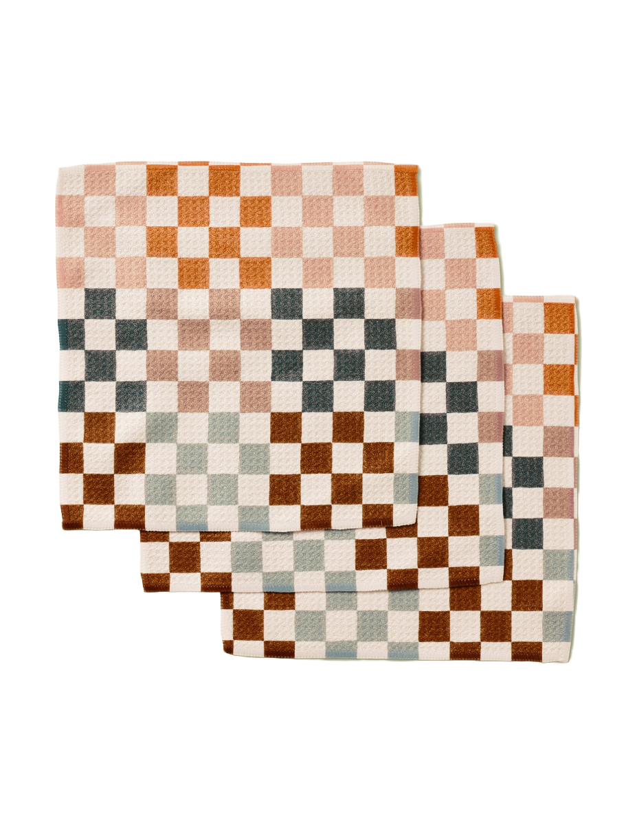Microfiber Dishcloth Set of 3 - Autumn Checkers