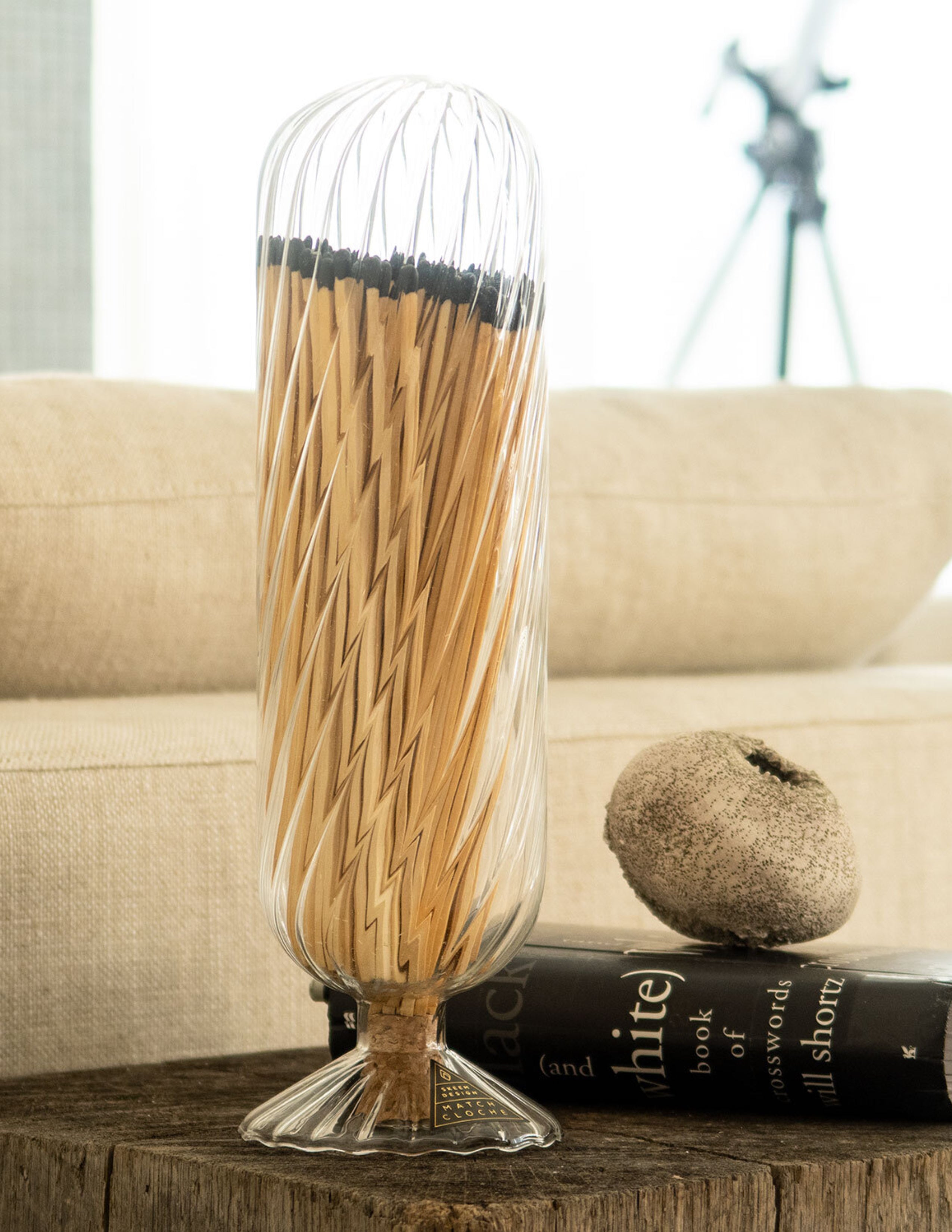 Helix Fireplace Match Cloche - Black