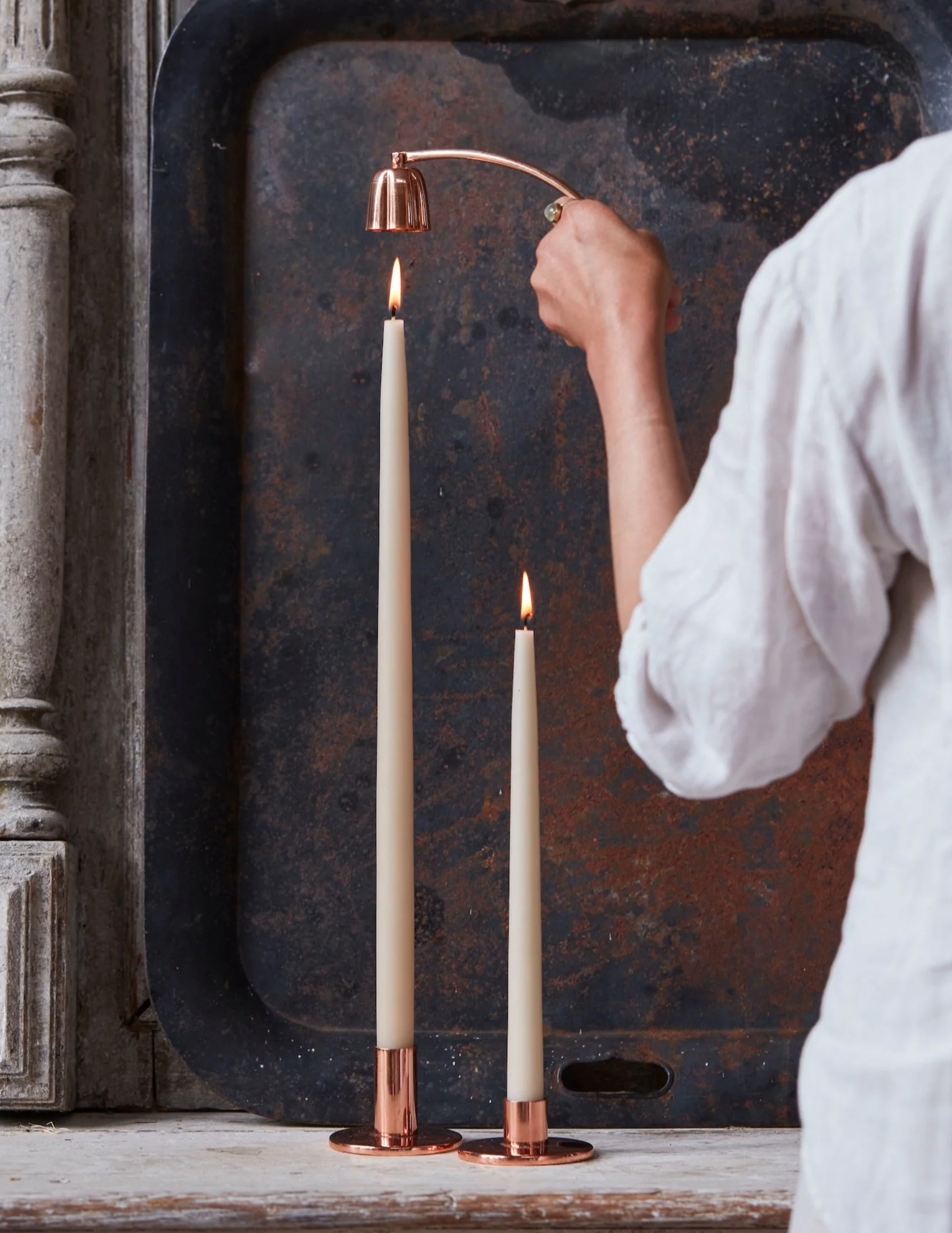 Dipped Taper Candles - Parchment