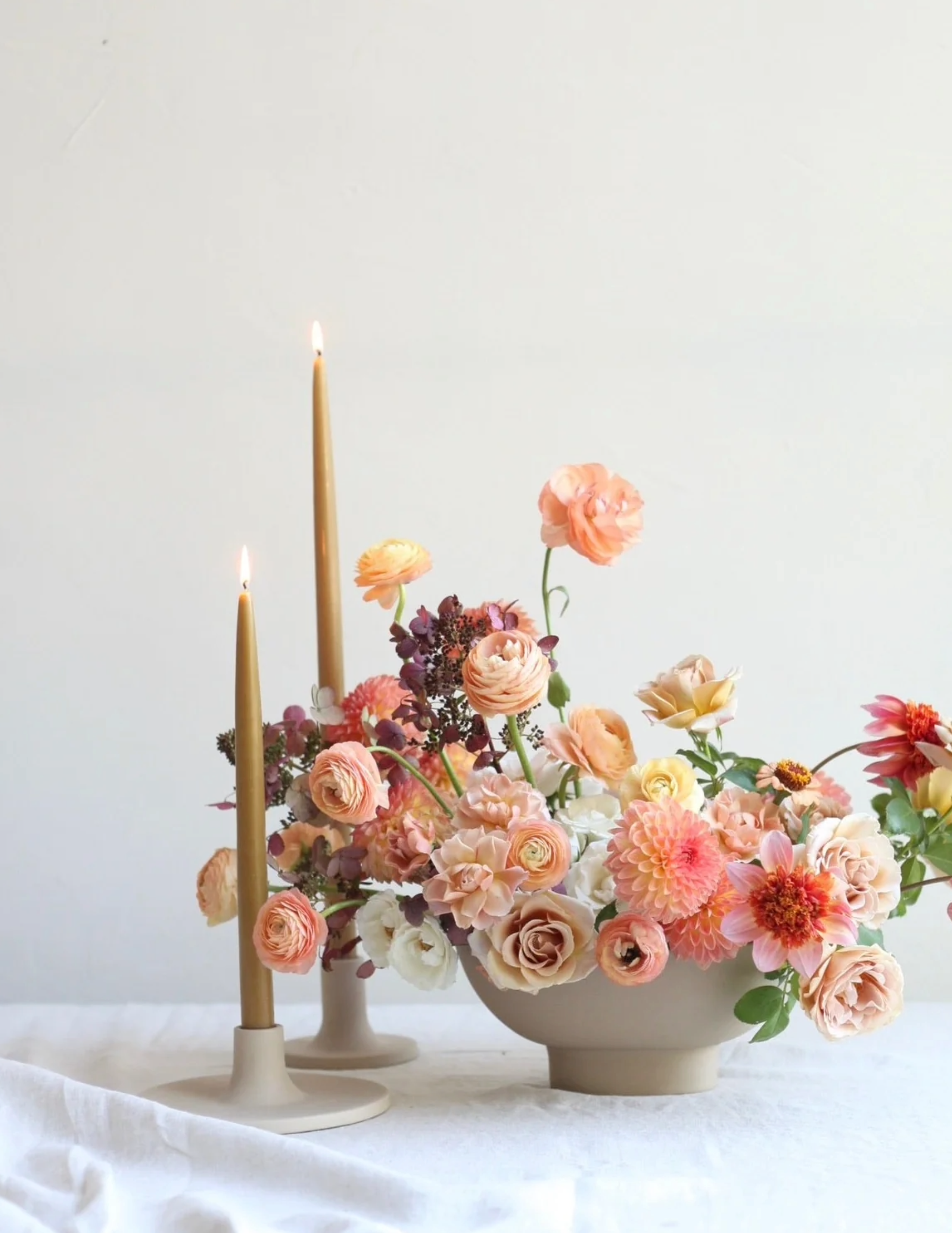 Dipped Taper Candles - Miel