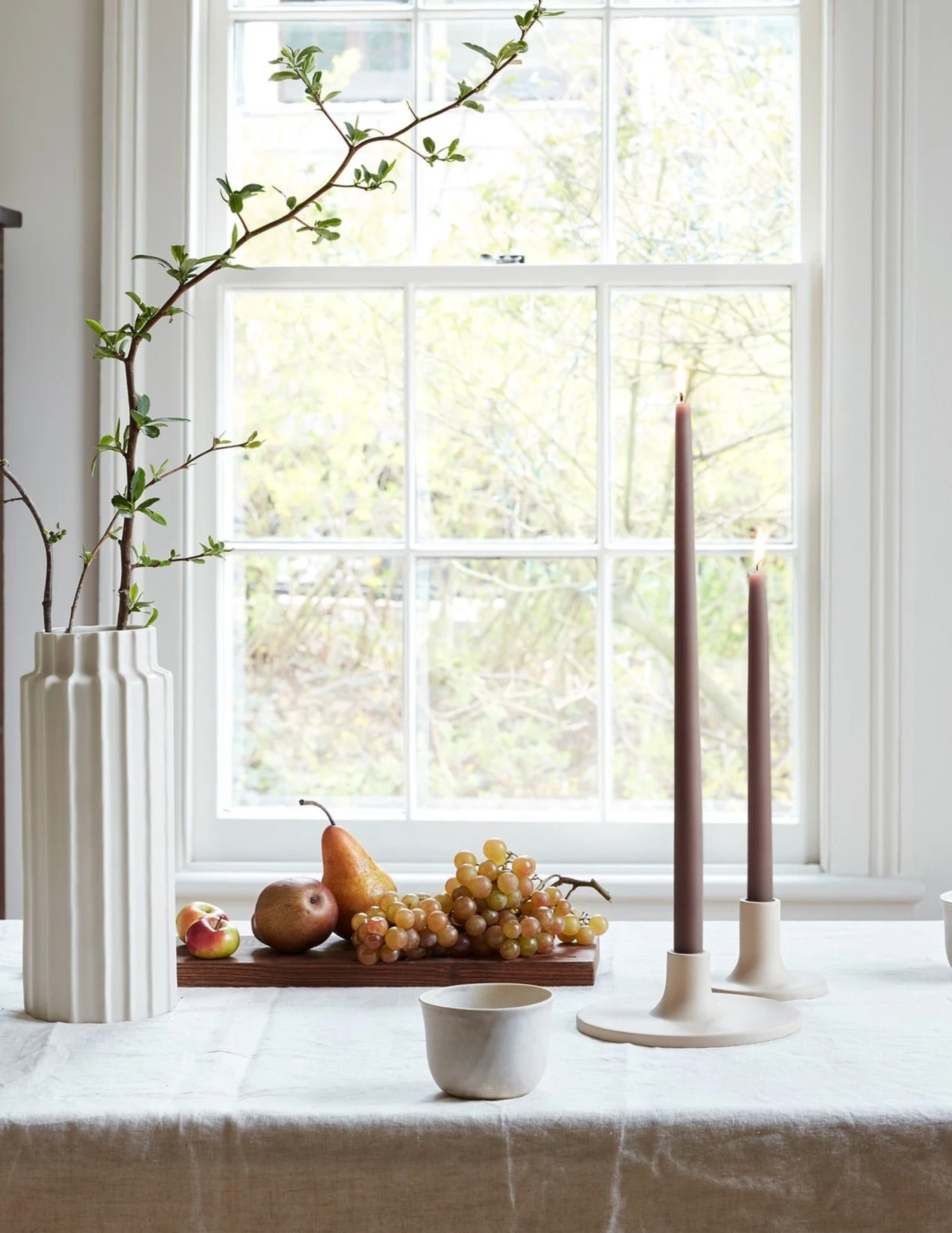 Dipped Taper Candles - Peat