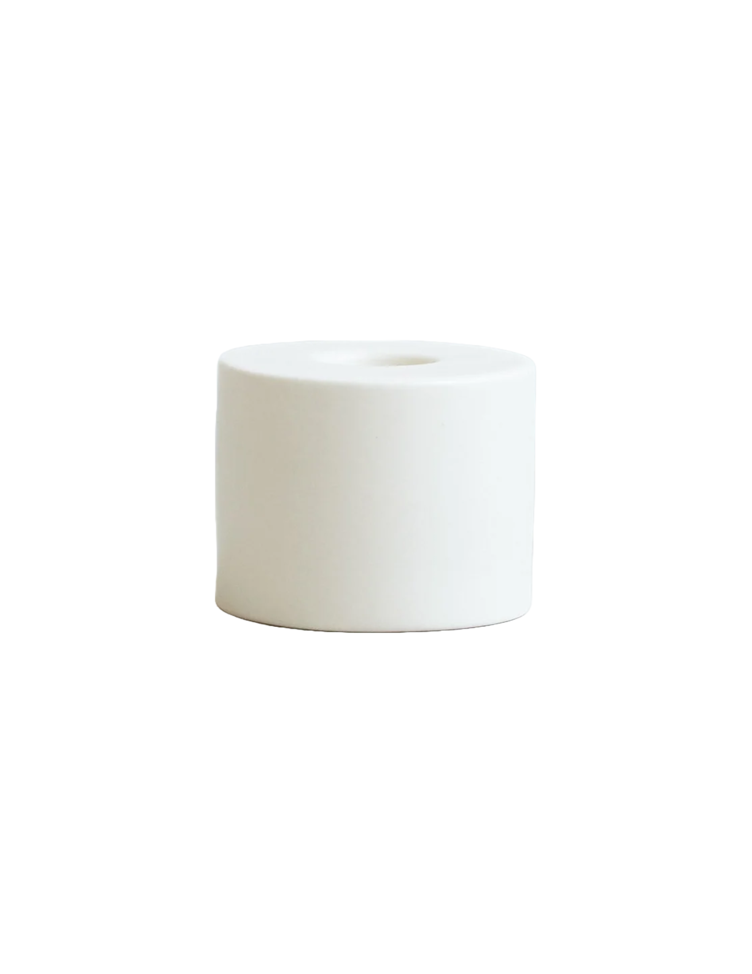 Petite Cylinder Ceramic Taper Holder - Matte White