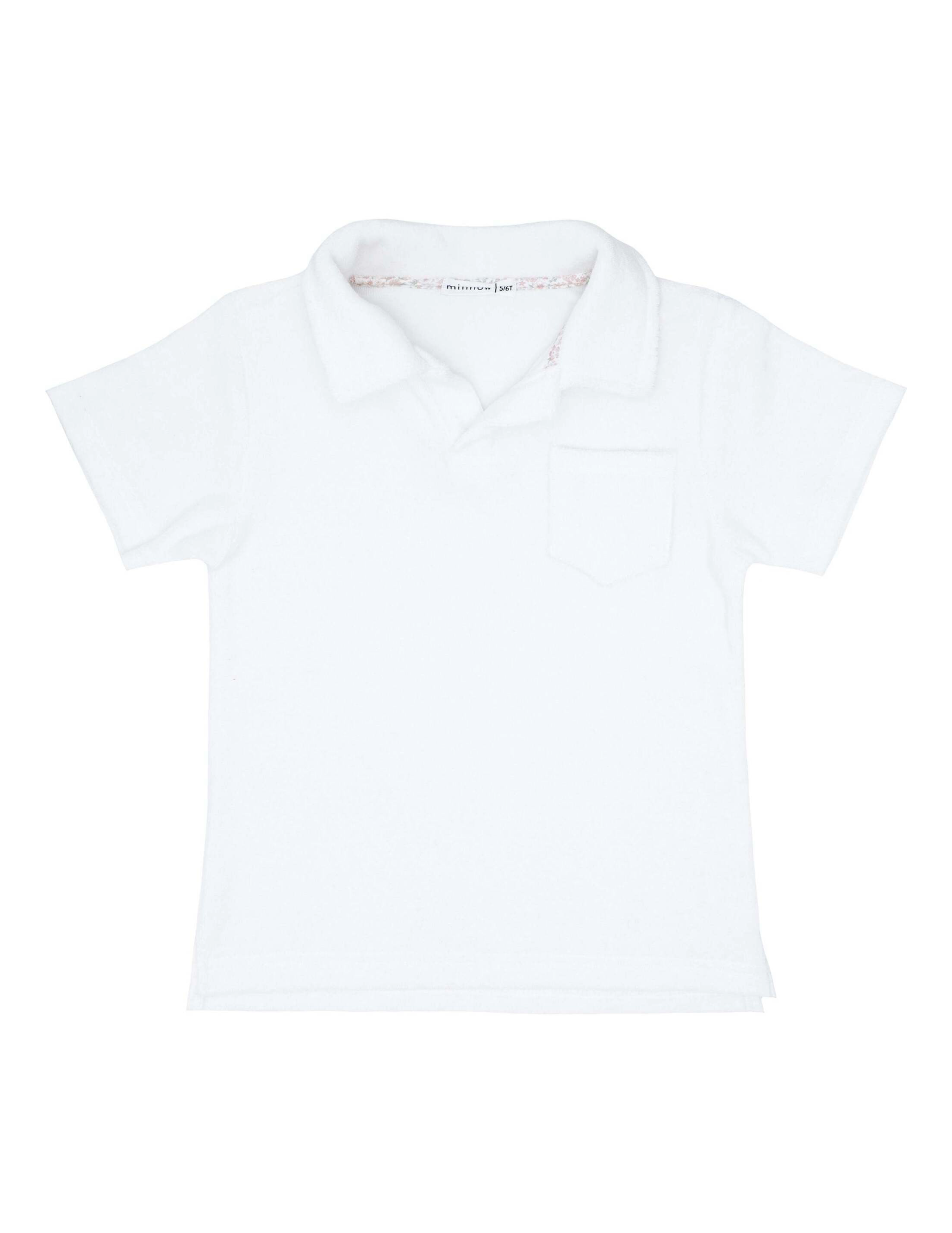 Boy's White French Terry Polo Shirt
