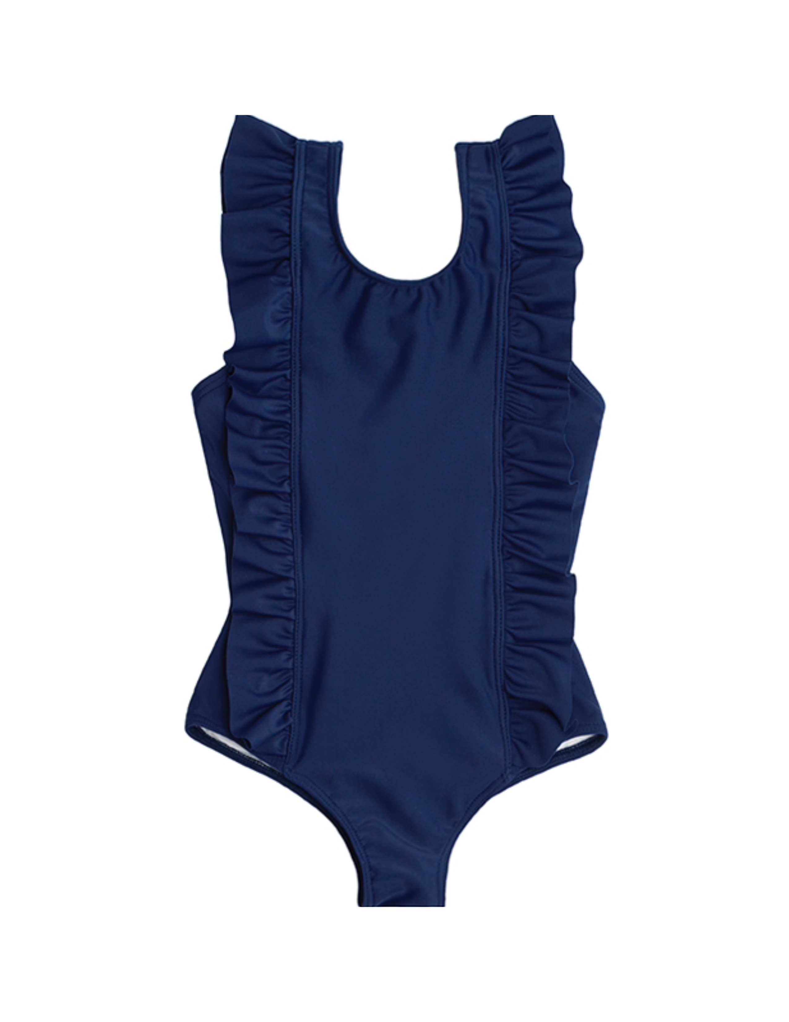 Girls Navy Ruffle One Piece
