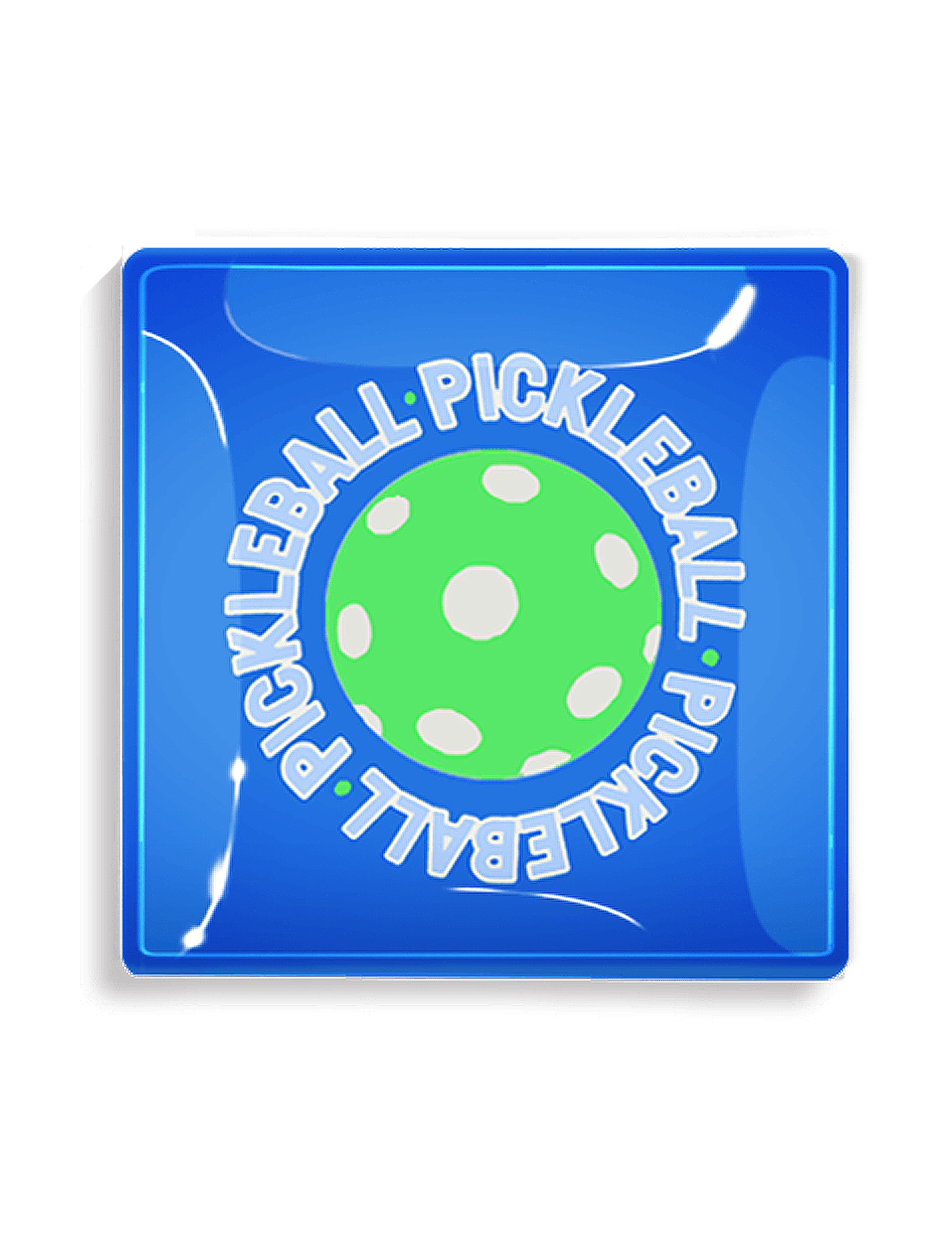 Pickleball Royal Blue Decoupage Glass Tray