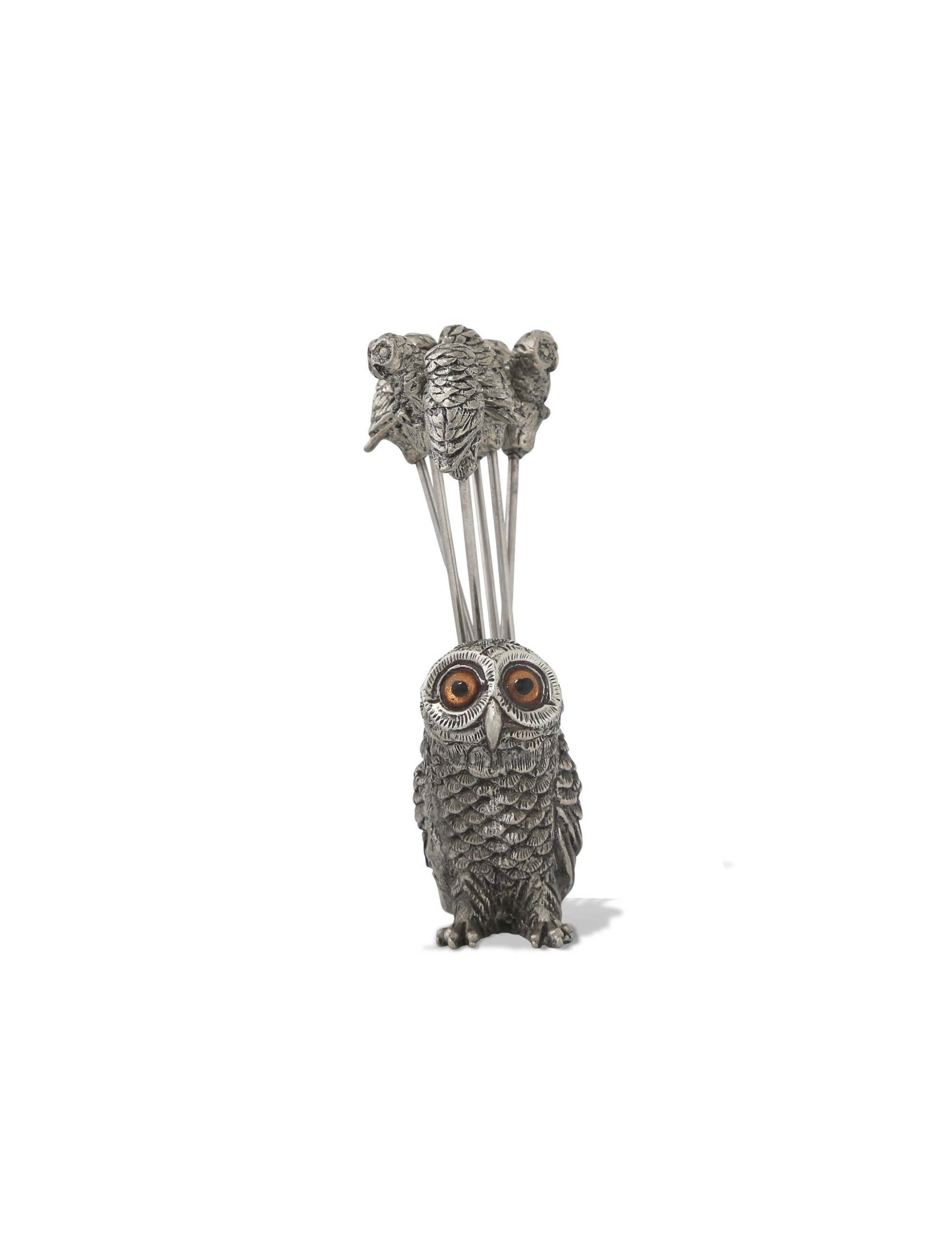 Pewter Cheese Pick Set - Owl