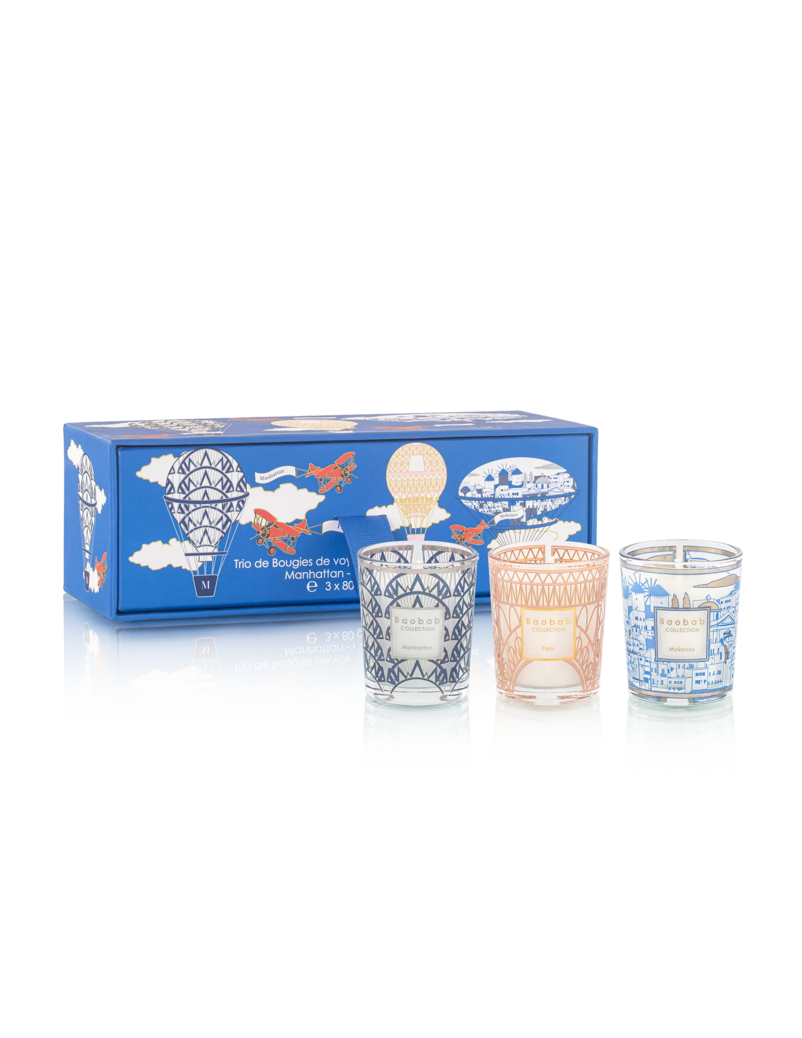 Trio Travel Candles Manhattan-Paris-Mykonos