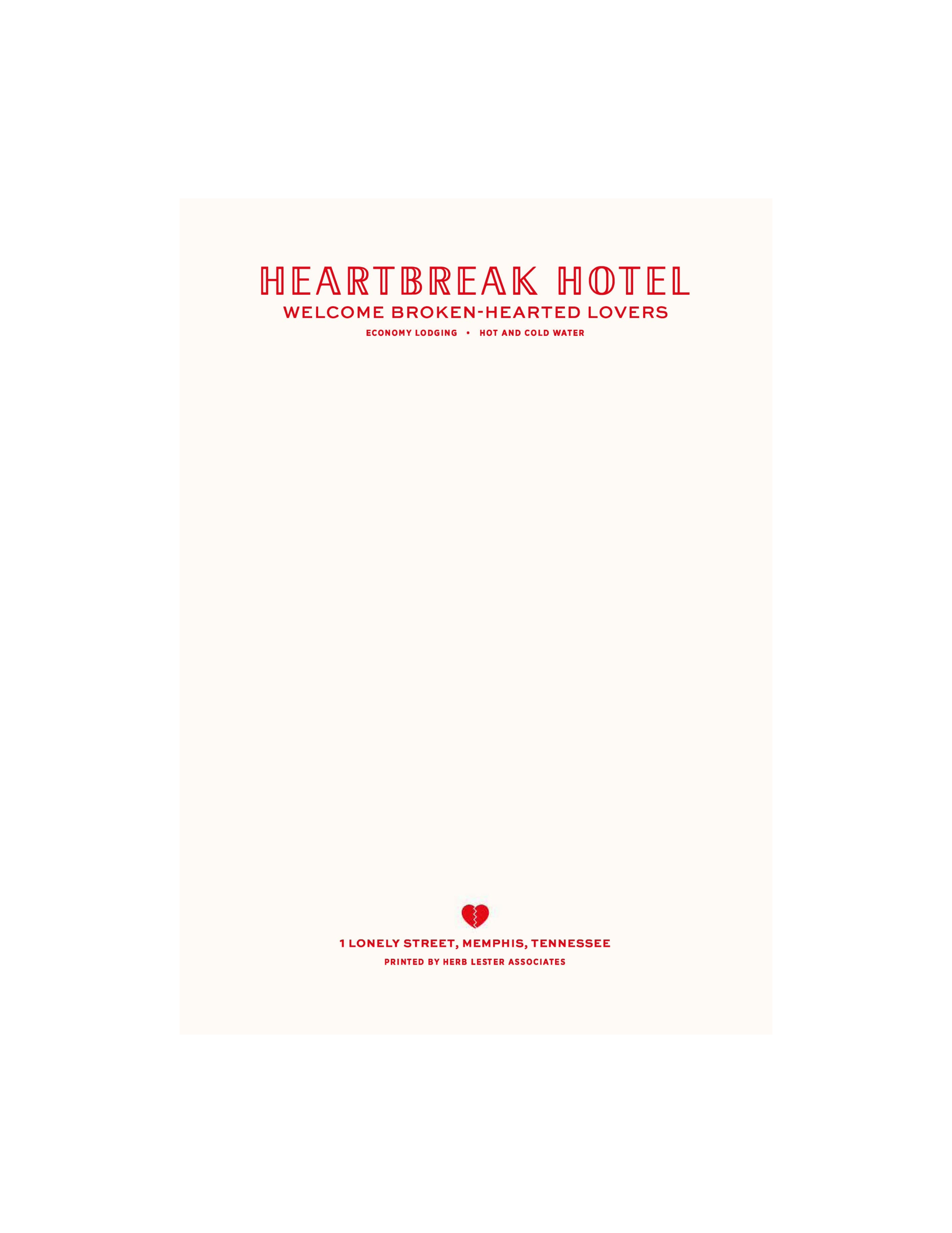 Heartbreak Hotel: Fictional Hotel Notepad Set