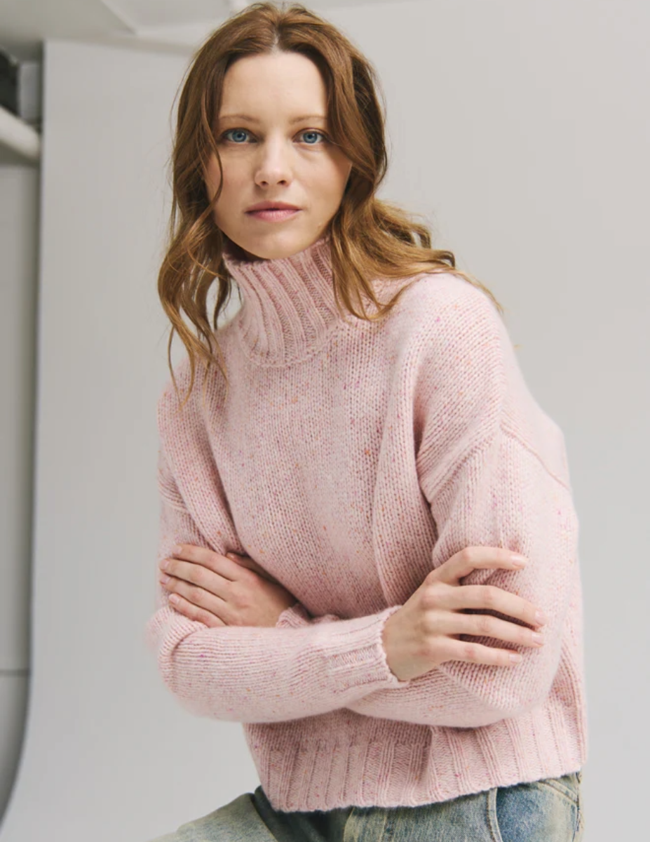 Boxy Chunky Mock Sweater - Inkberry