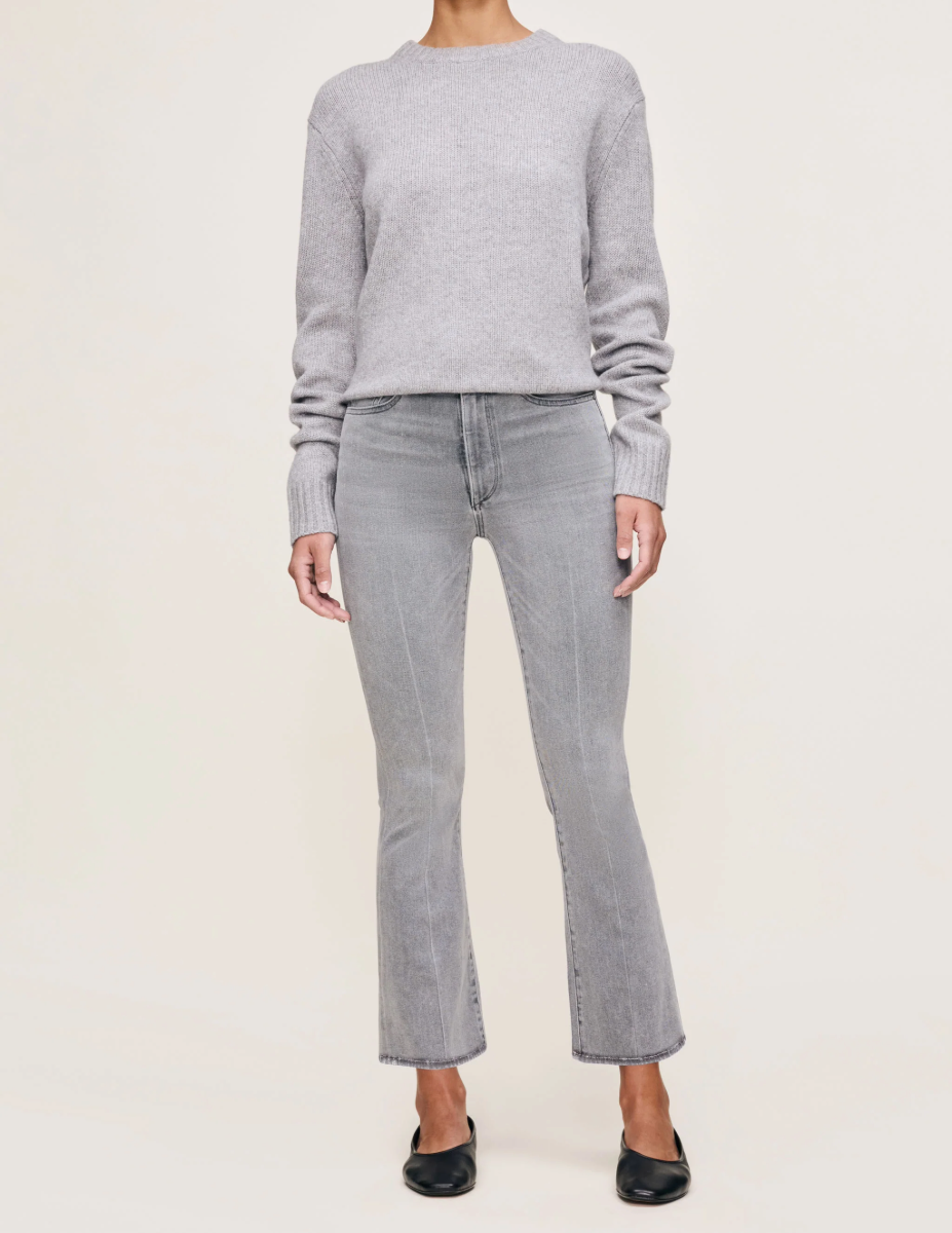 Bridget Boot High Rise Instasculp Crop Jeans - Grey Cove