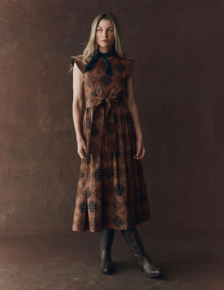The Tulsa Dress - Geo Bandana Print