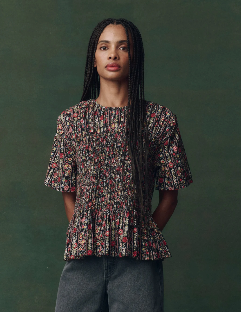 The Smock Flounced Top - Garland Print
