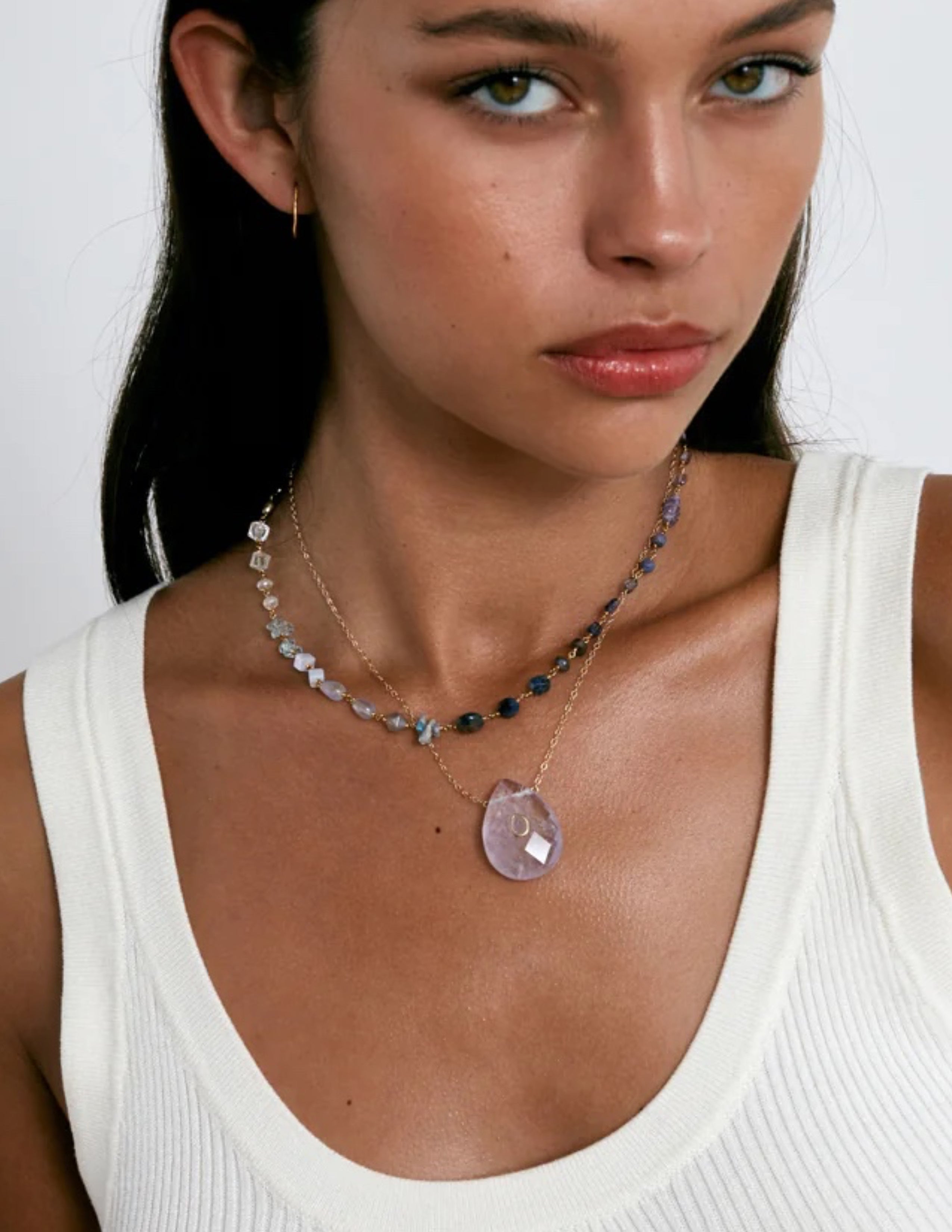 Daphne Beaded Necklace - Iolite Mix