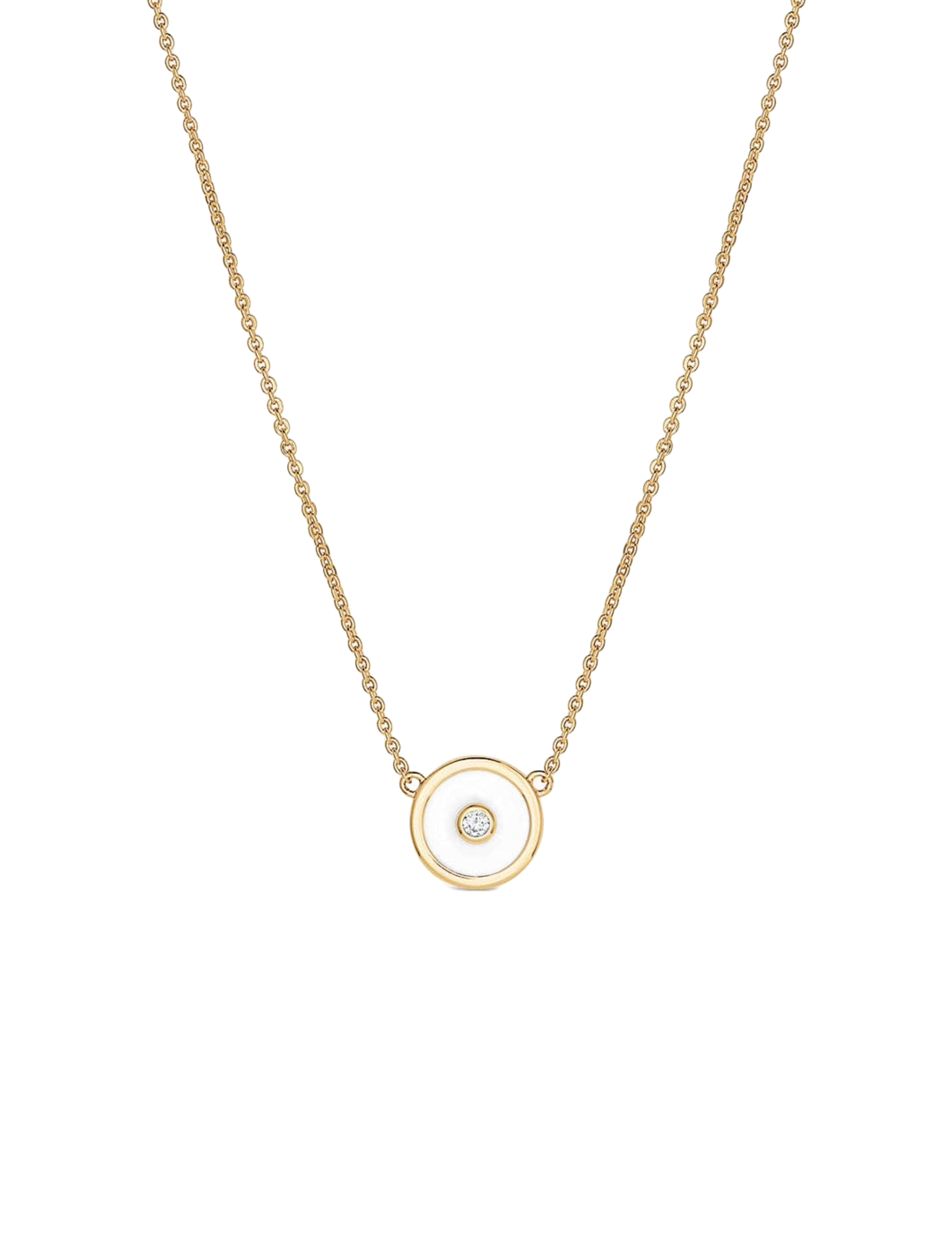 Petite Balia Enamel Necklace - White